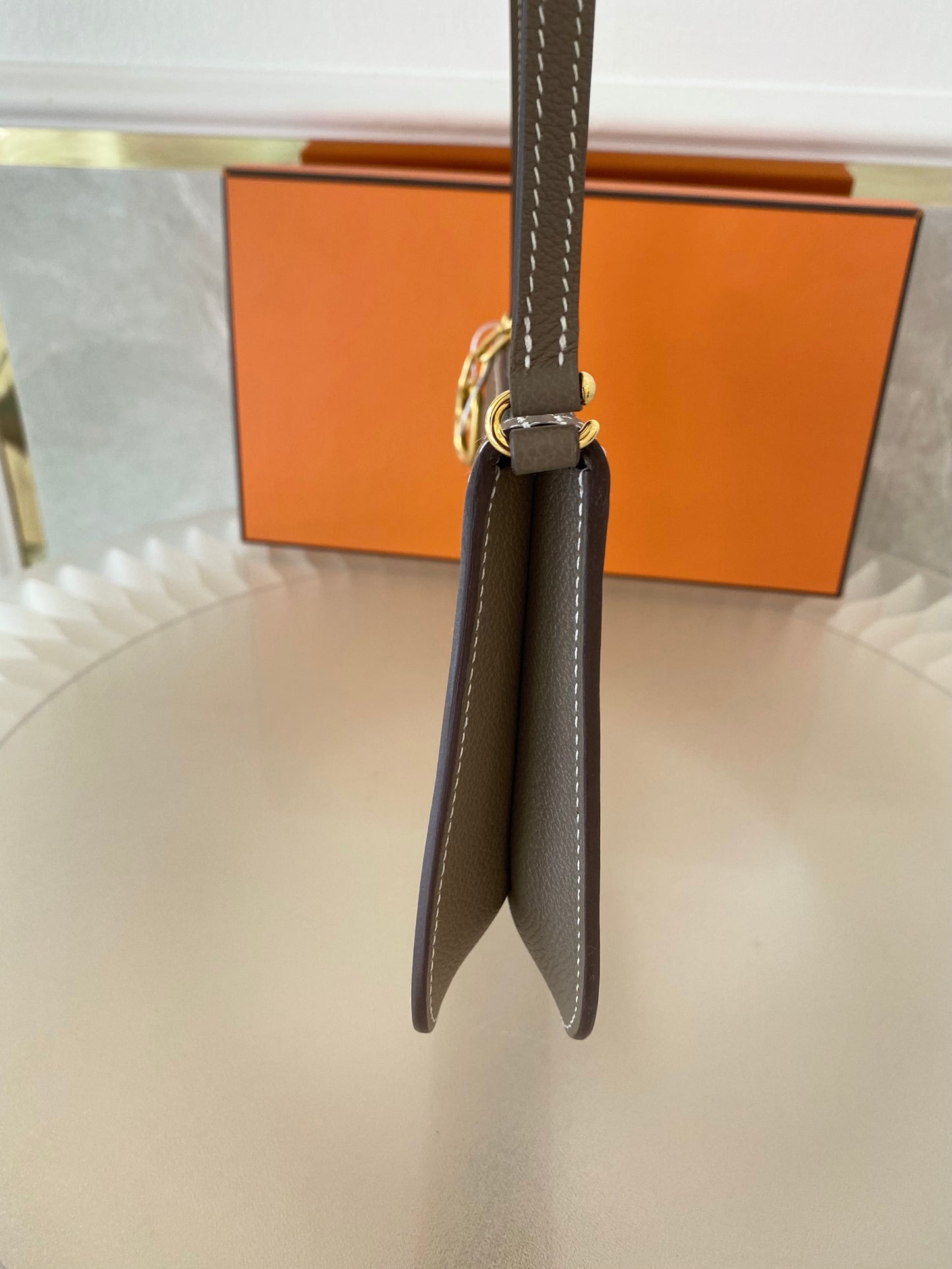 HERMES Zipengo Chaine d’Ancre To Go Pouch in Etoupe GHW