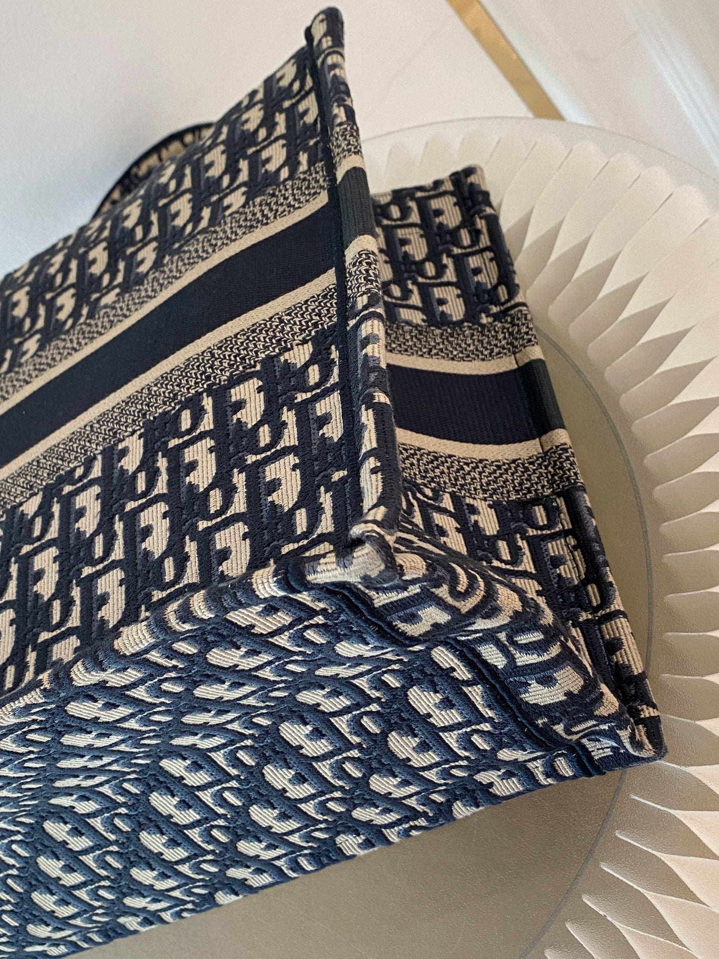 DIOR Blue Oblique Booktote Medium Size