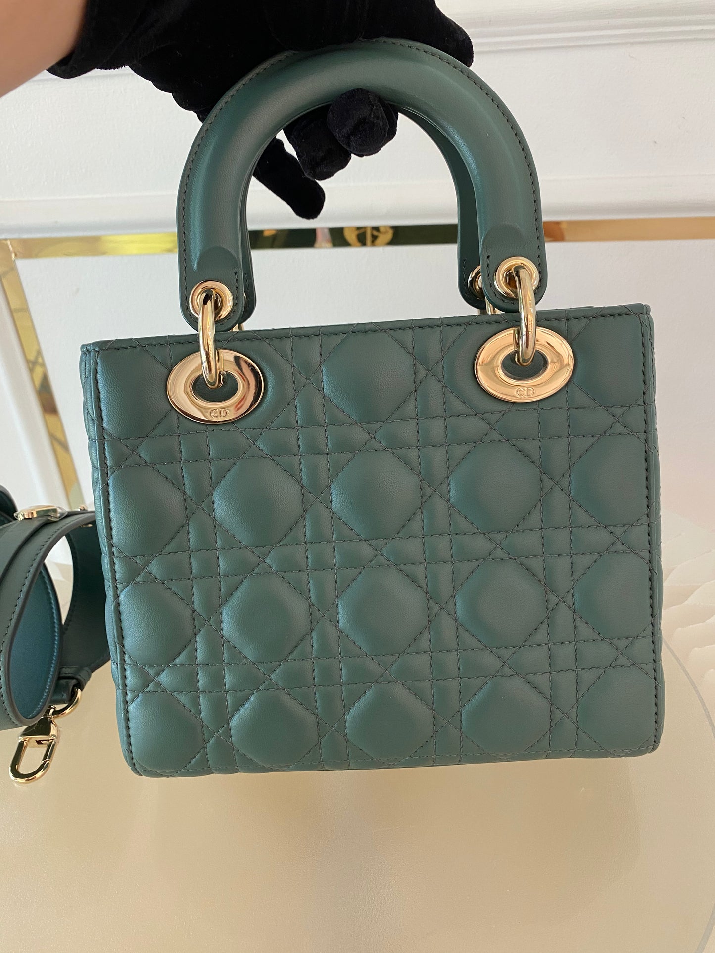 Lady D Small Cannage Lambskin SHW