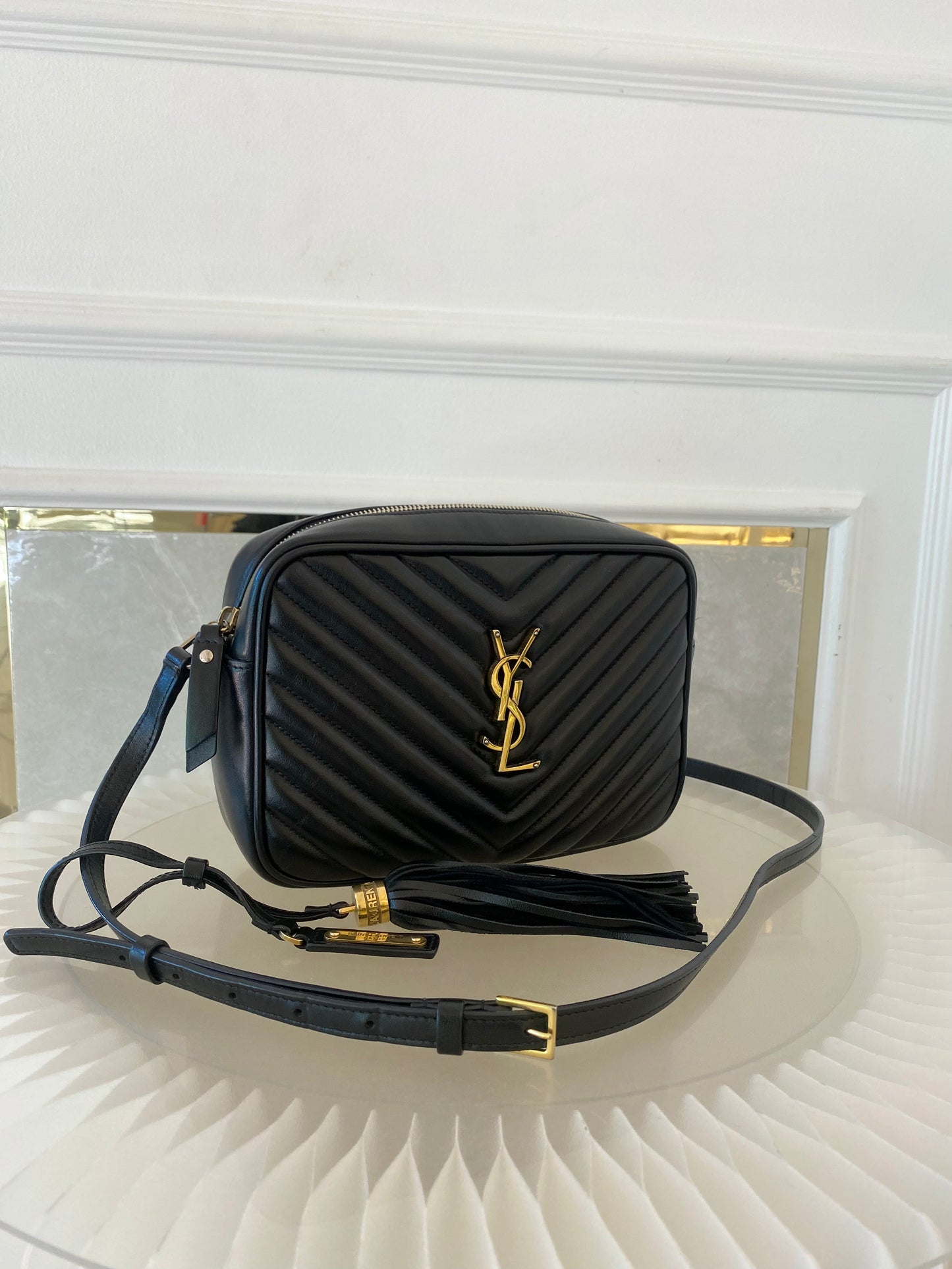 Yves Saint Laurent Lou Camera Black Quilted Calf Leather GHW Bag