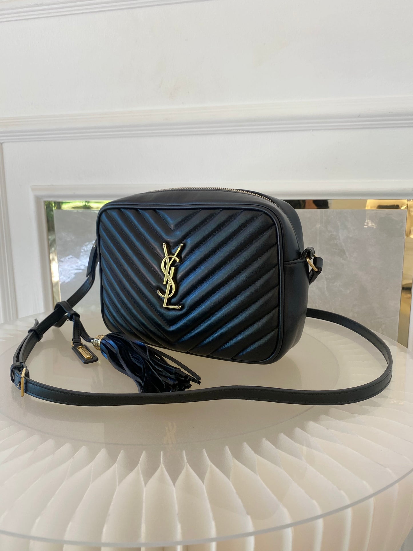 Yves Saint Laurent Lou Camera Black Quilted Calf Leather GHW Bag