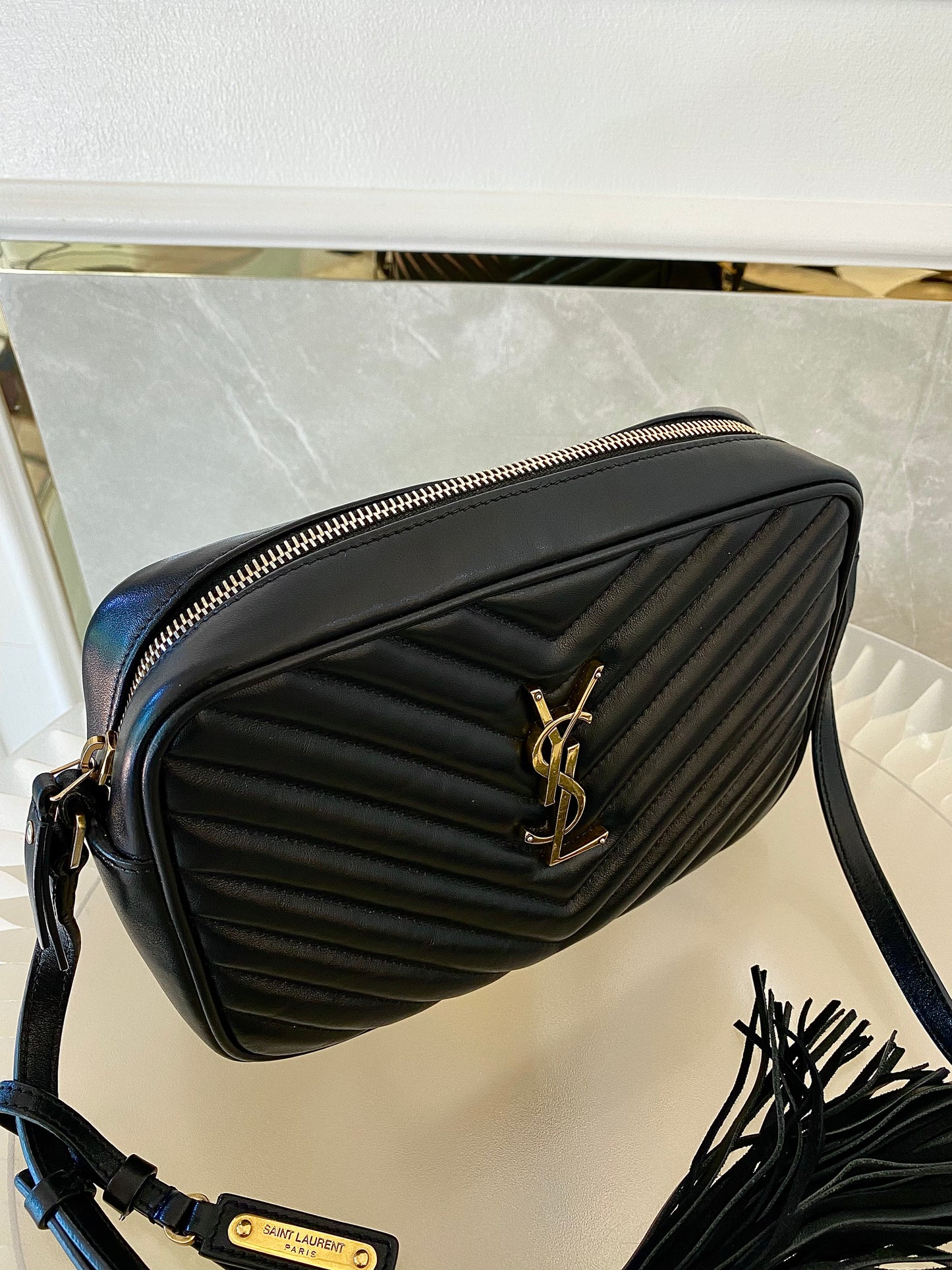 Yves Saint Laurent Lou Camera Black Quilted Calf Leather GHW Bag