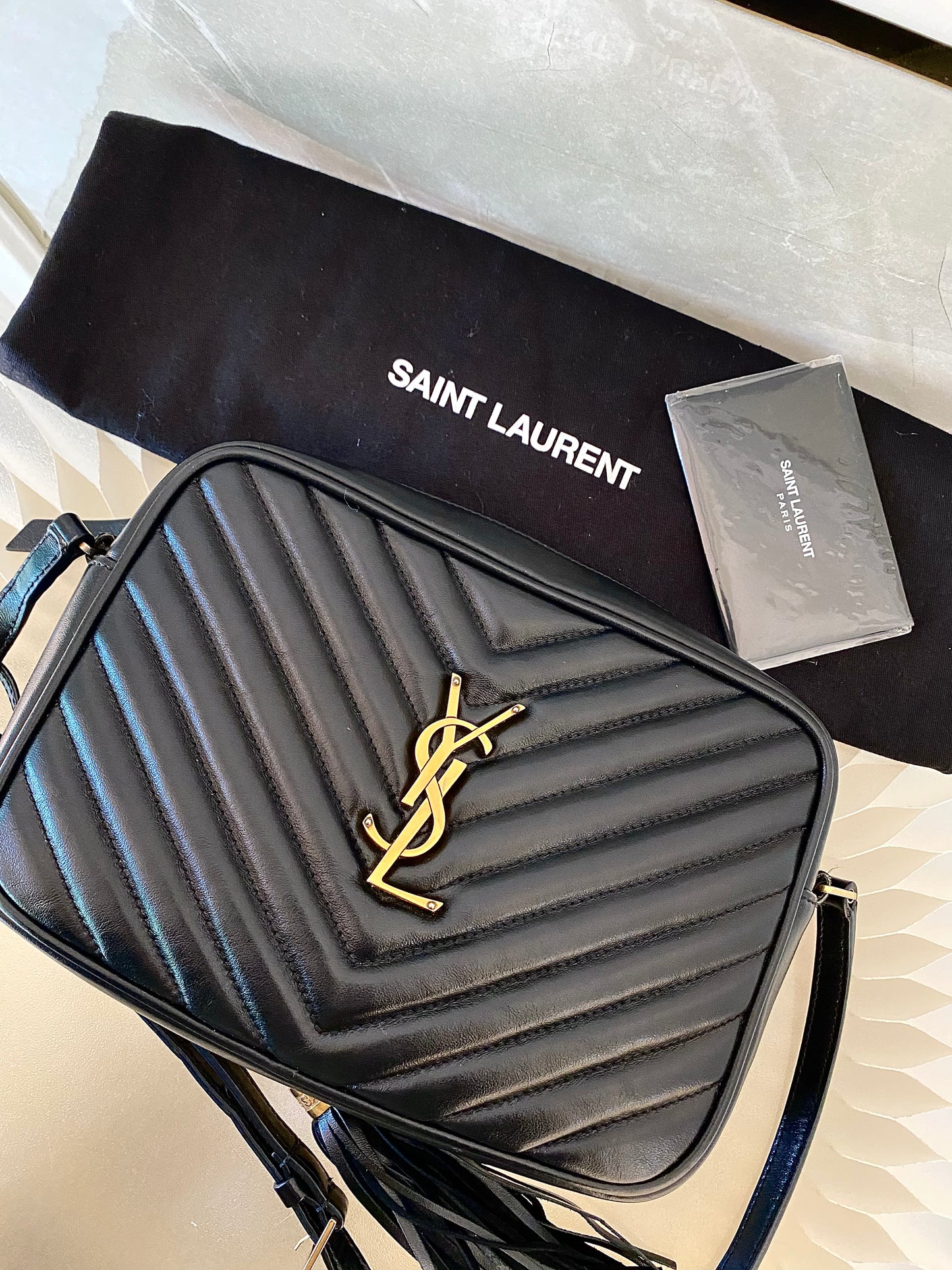 Yves Saint Laurent Lou Camera Black Quilted Calf Leather GHW Bag