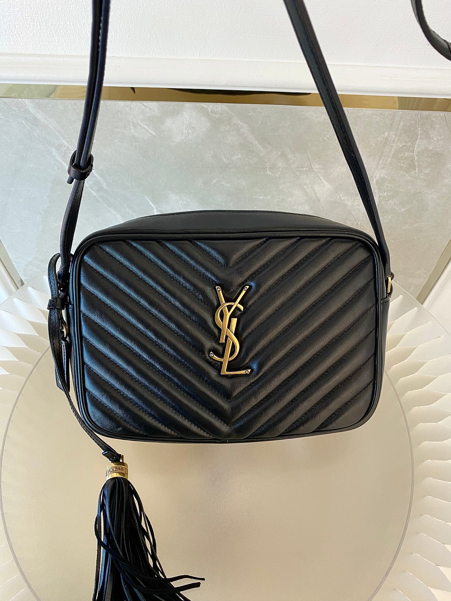 Yves Saint Laurent Lou Camera Black Quilted Calf Leather GHW Bag