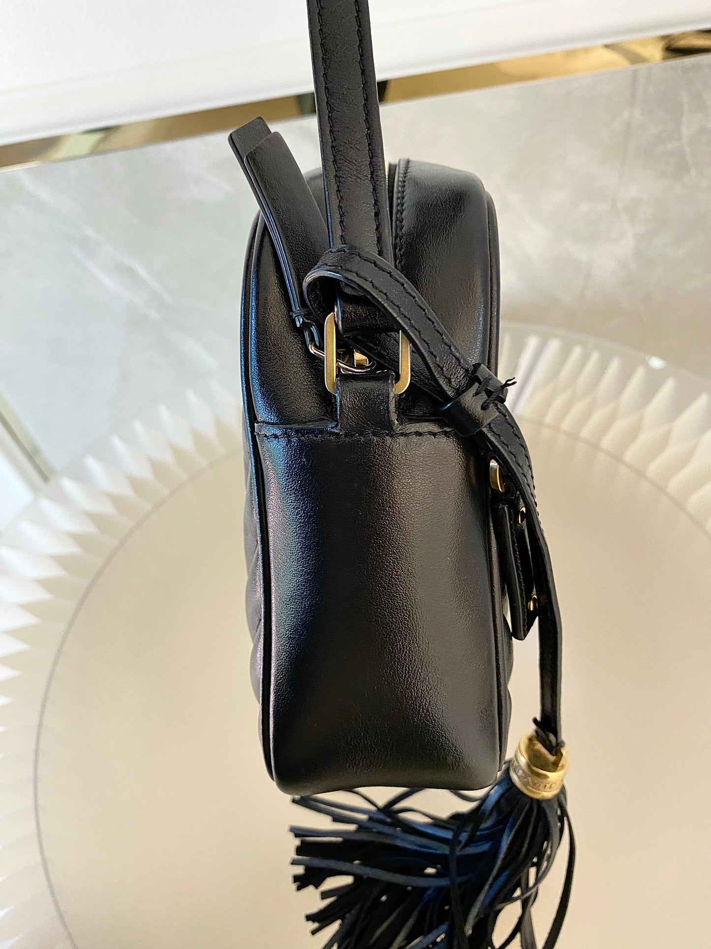 Yves Saint Laurent Lou Camera Black Quilted Calf Leather GHW Bag