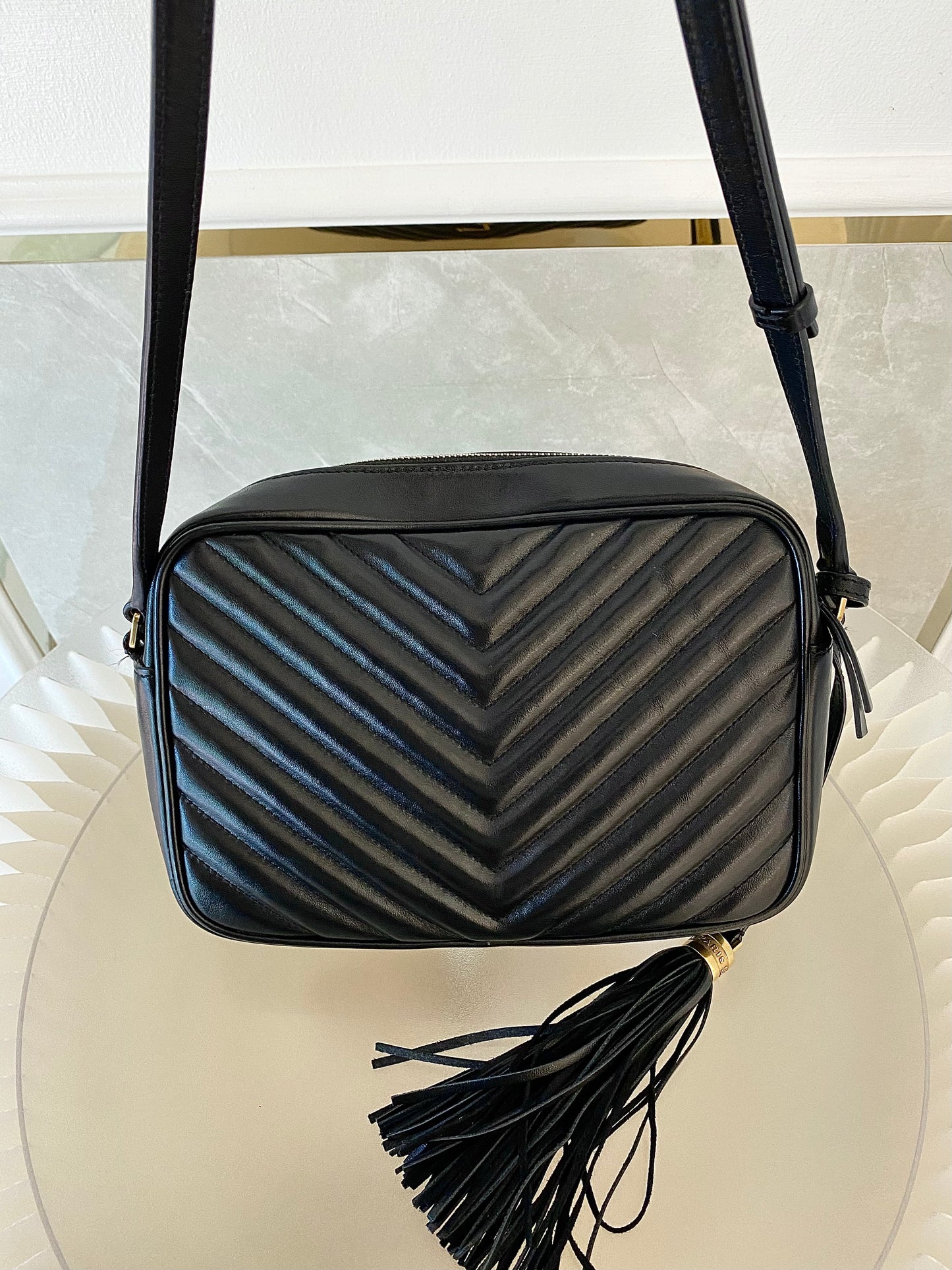 Yves Saint Laurent Lou Camera Black Quilted Calf Leather GHW Bag