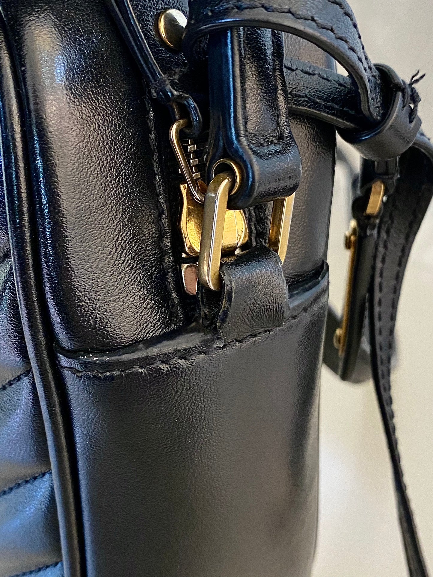 Yves Saint Laurent Lou Camera Black Quilted Calf Leather GHW Bag