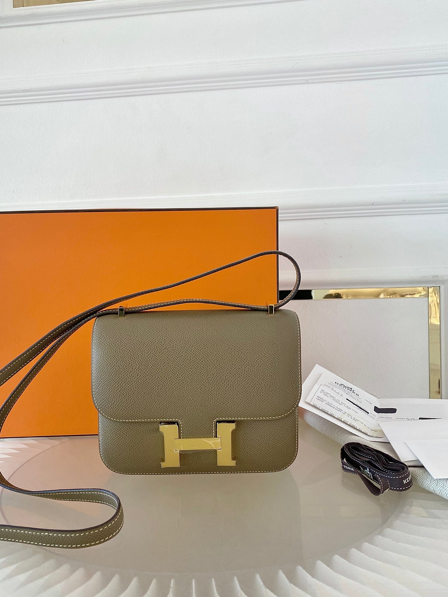 HERMES Constance 18 Etoupe in Epsom Leather