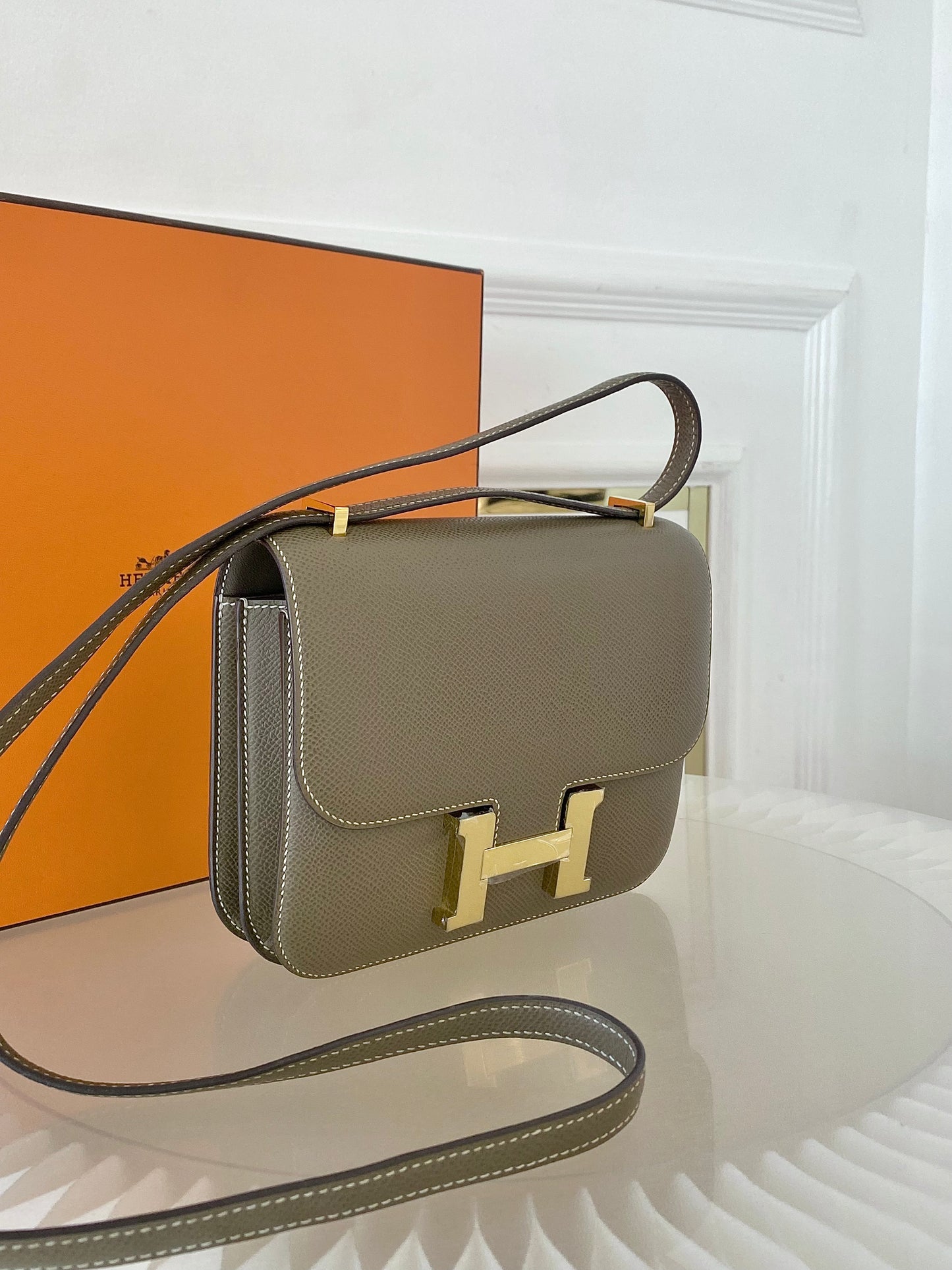 HERMES Constance 18 Etoupe in Epsom Leather