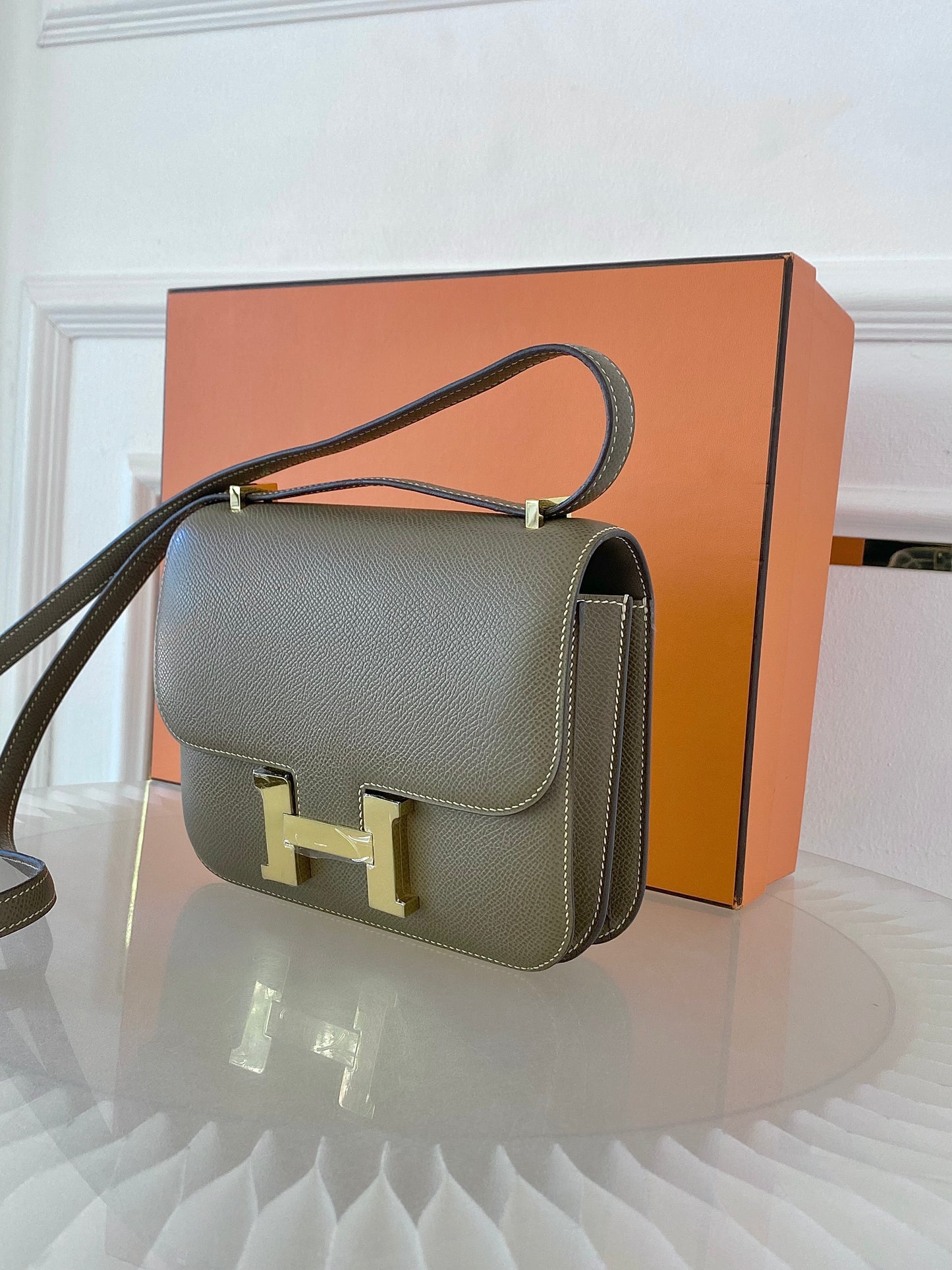 HERMES Constance 18 Etoupe in Epsom Leather