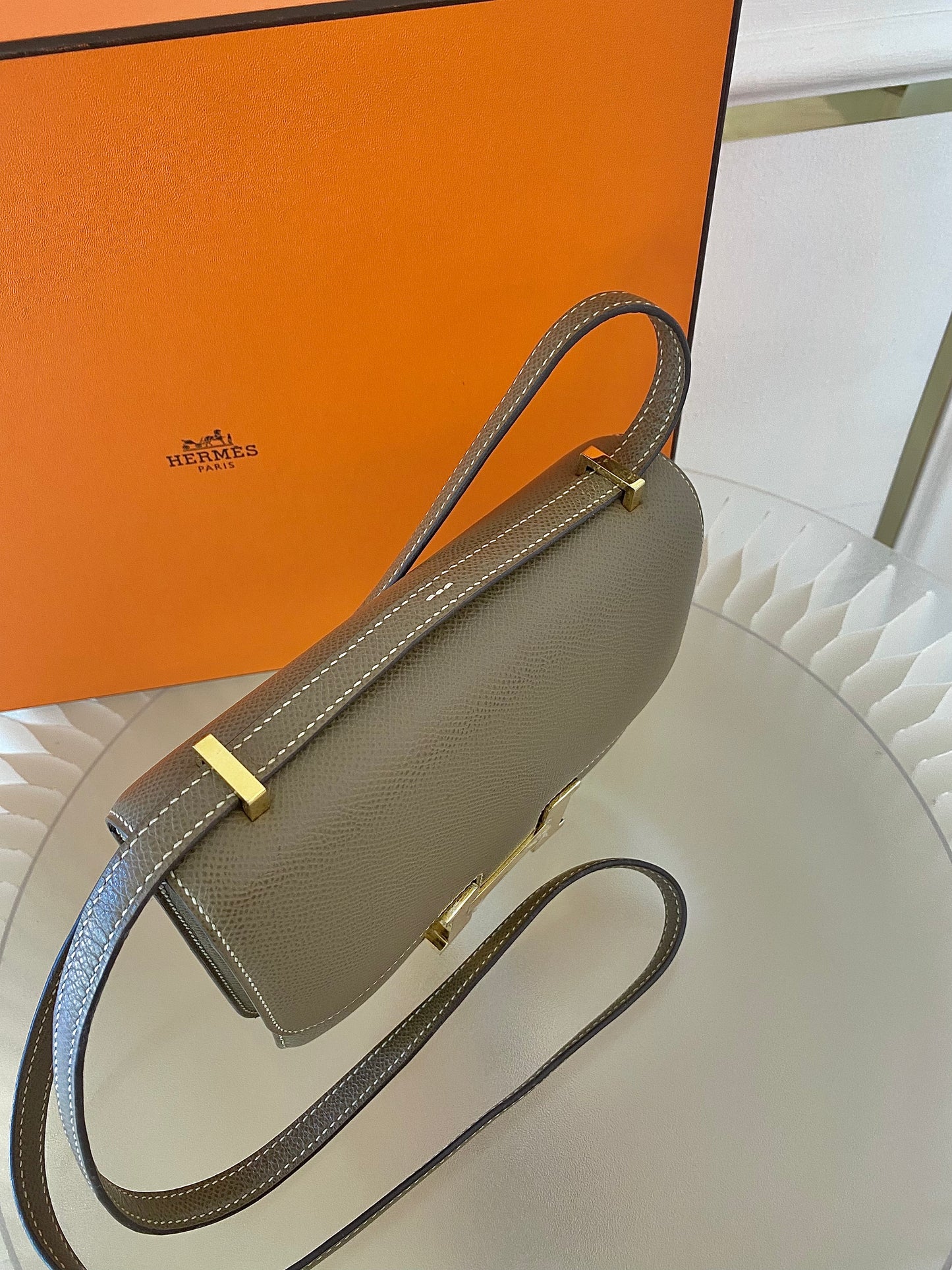 HERMES Constance 18 Etoupe in Epsom Leather