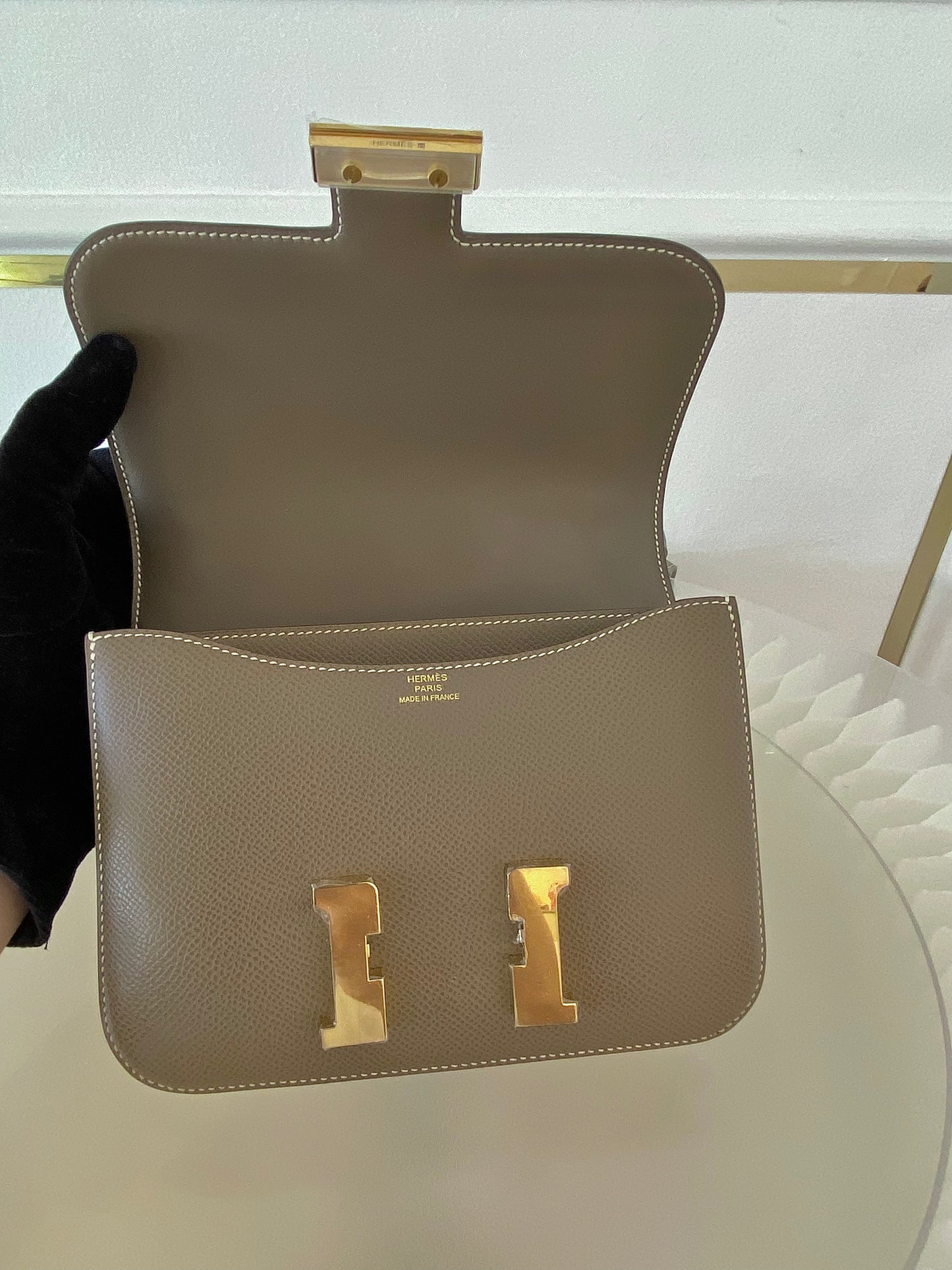 HERMES Constance 18 Etoupe in Epsom Leather