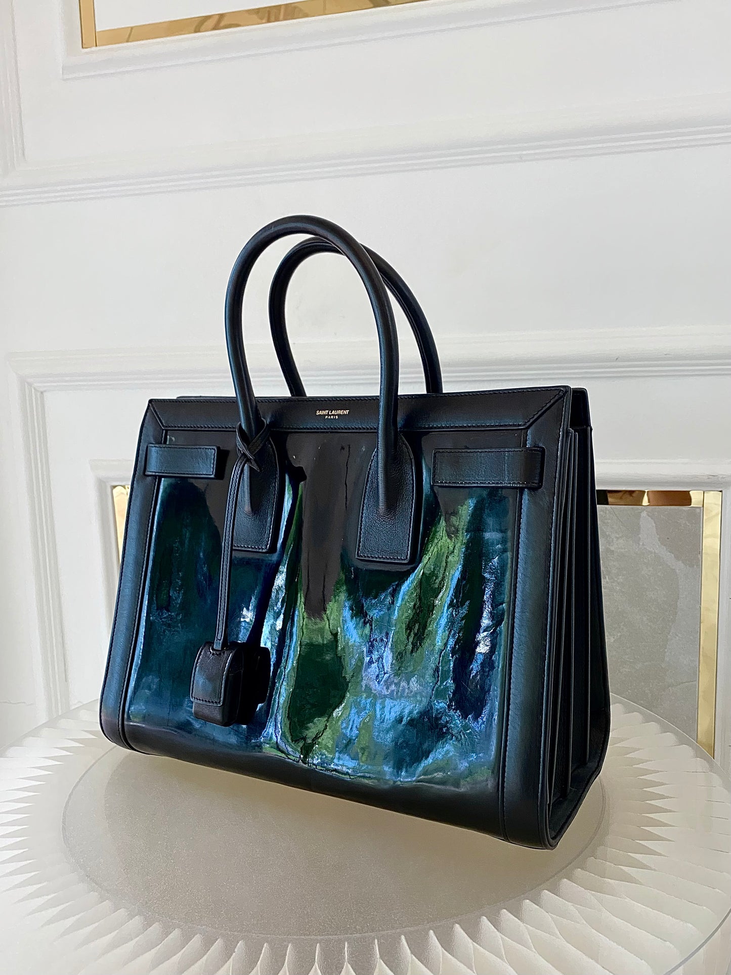 YVES SAINT LAURENT Black Patent Leather Sac De Jour