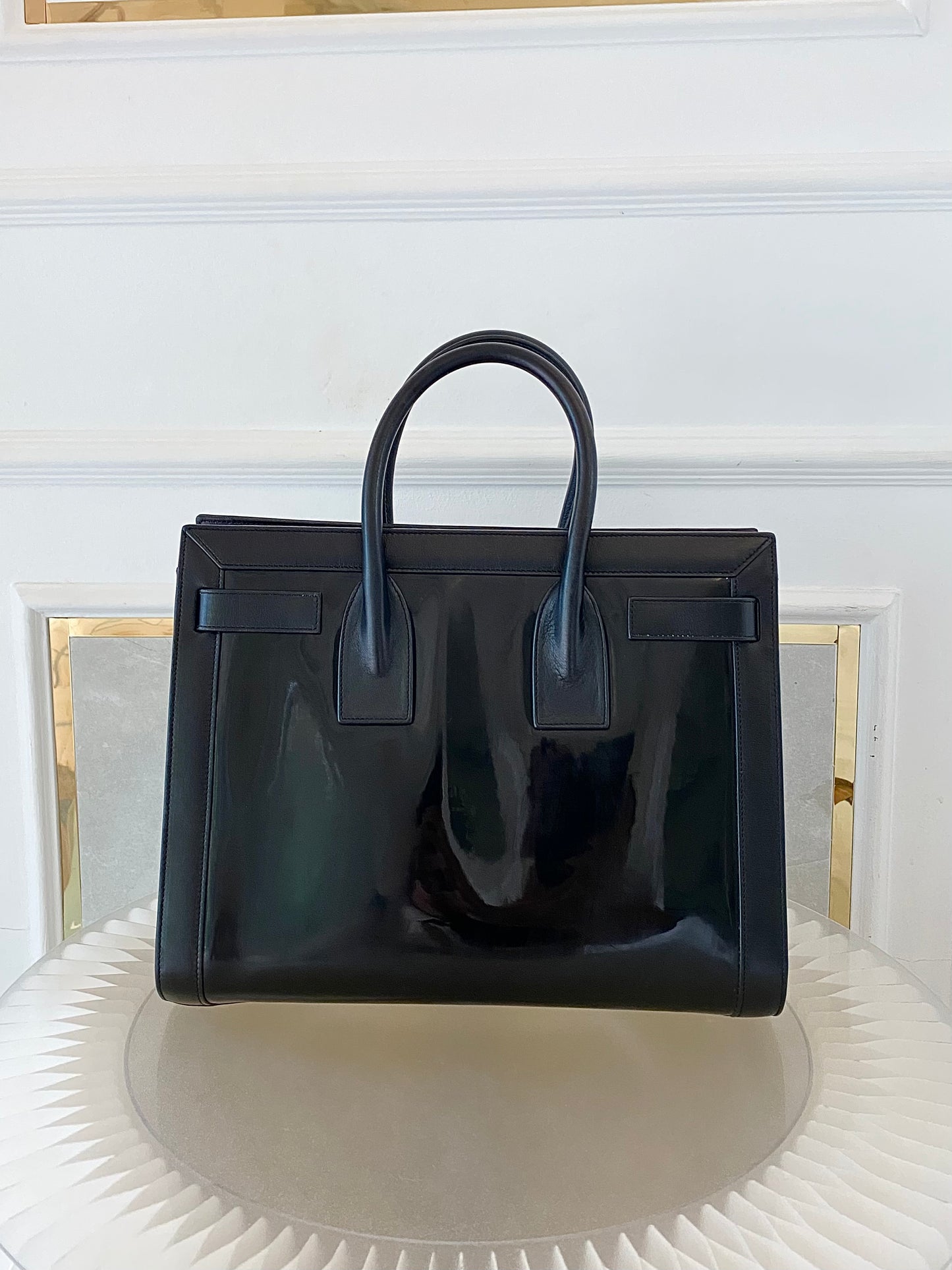 YVES SAINT LAURENT Black Patent Leather Sac De Jour