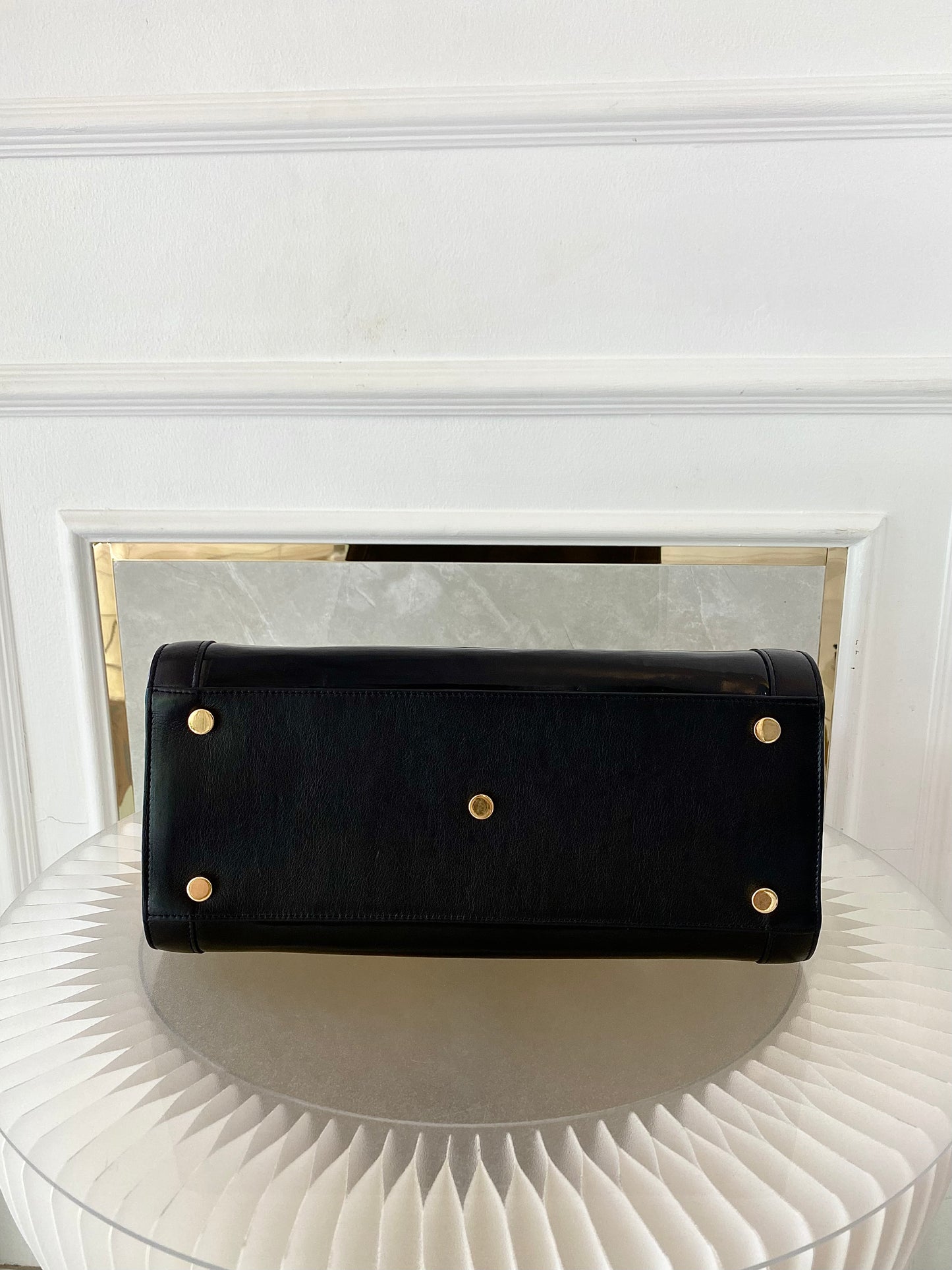 YVES SAINT LAURENT Black Patent Leather Sac De Jour