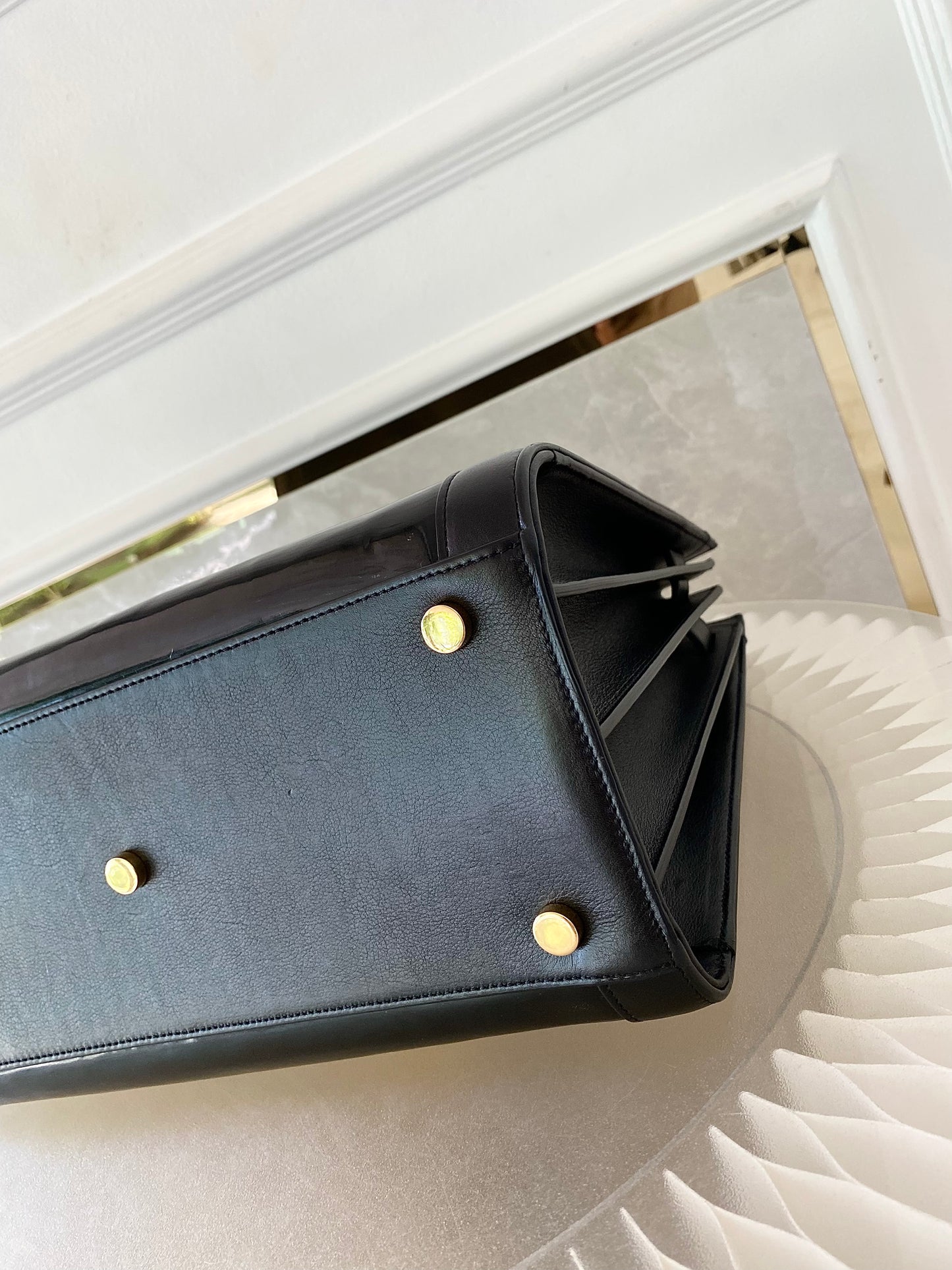 YVES SAINT LAURENT Black Patent Leather Sac De Jour