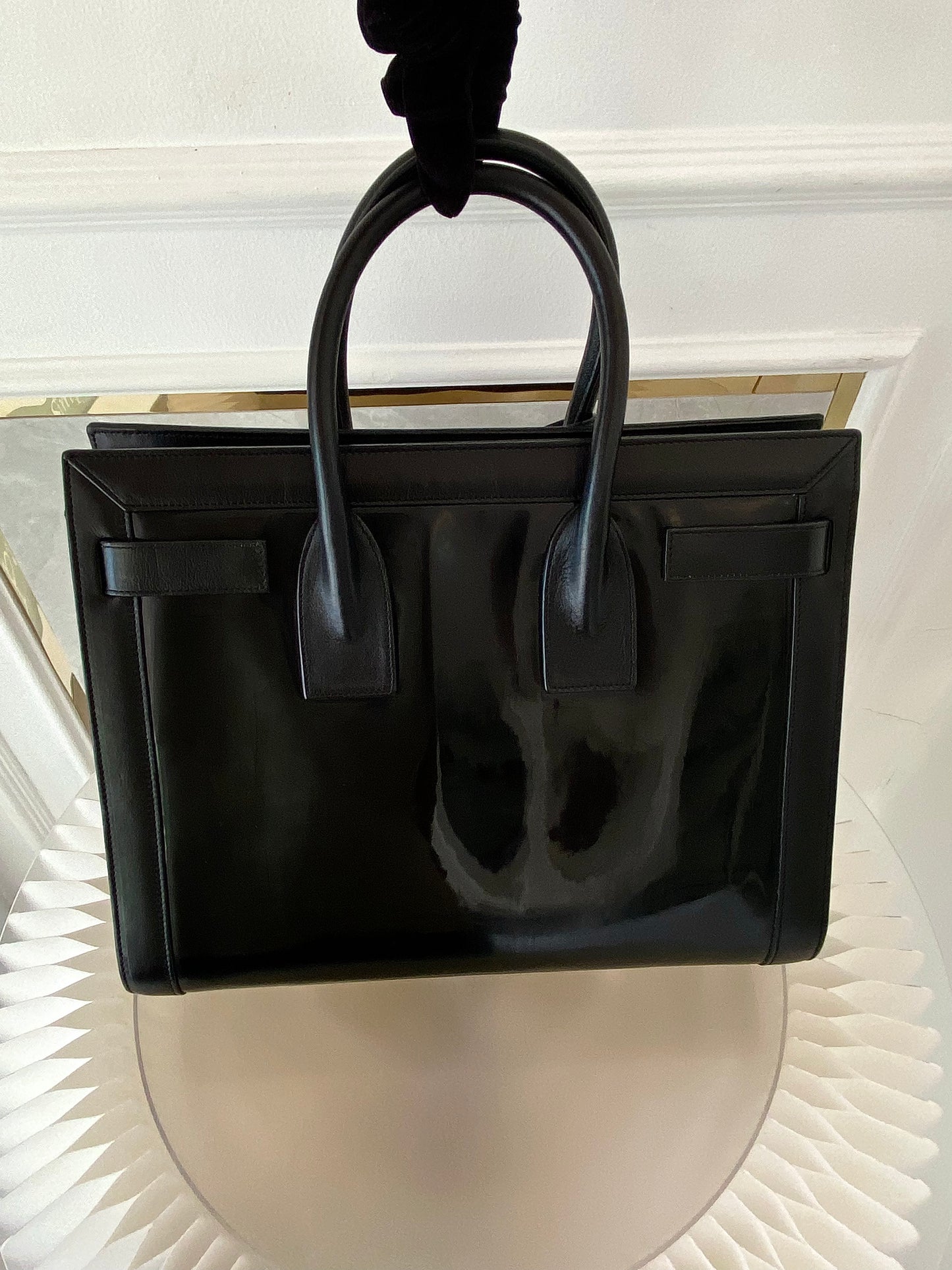 YVES SAINT LAURENT Black Patent Leather Sac De Jour