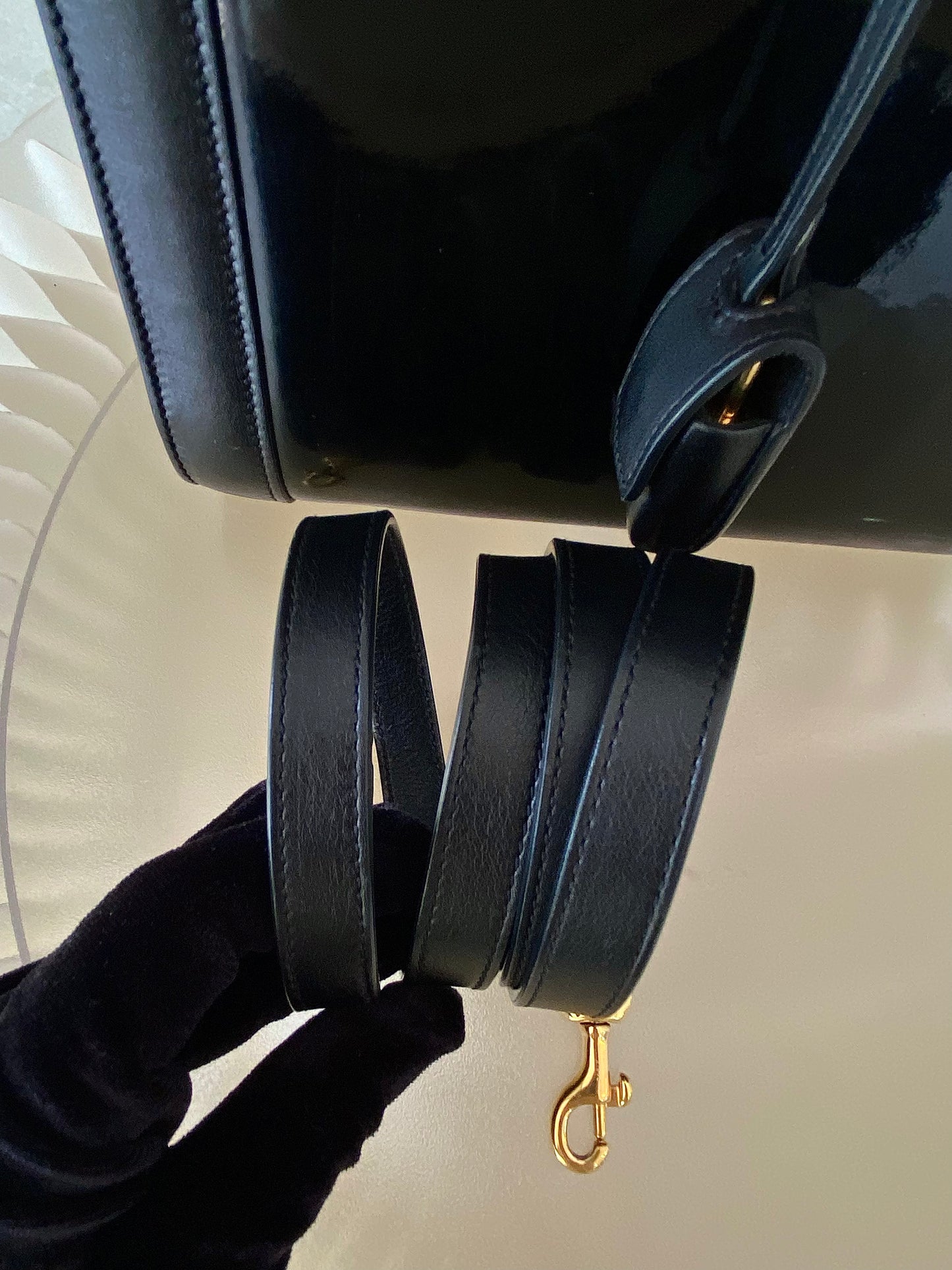 YVES SAINT LAURENT Black Patent Leather Sac De Jour