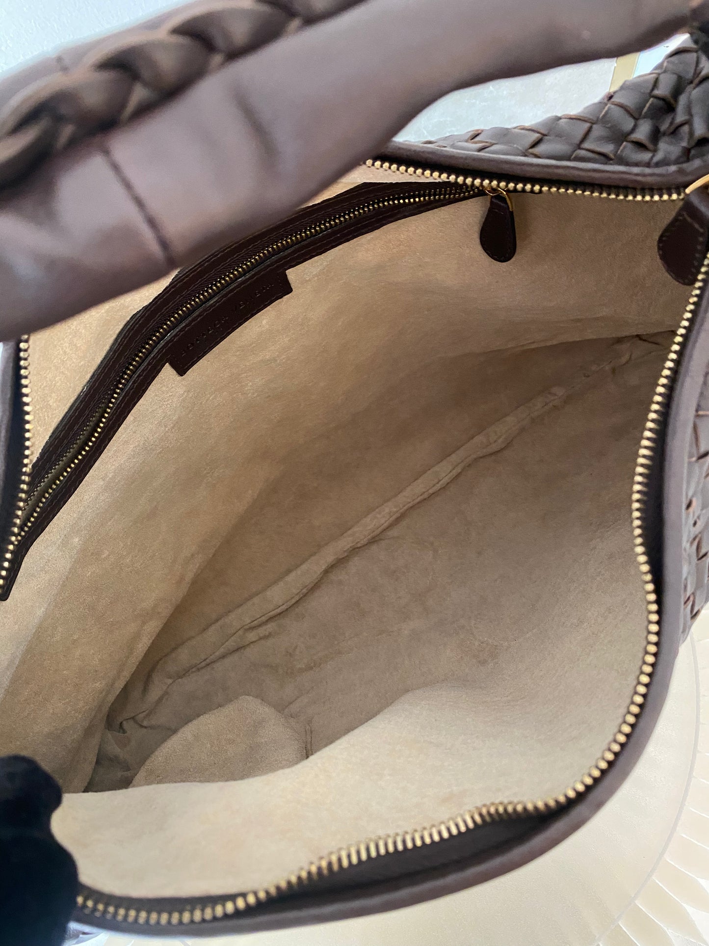 BOTTEGA VENETA Dark Brown Intrecciato Leather Woven Hobo Bag
