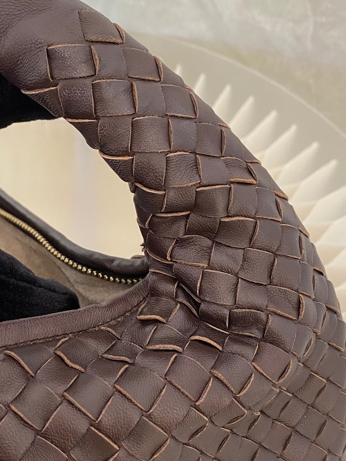 BOTTEGA VENETA Dark Brown Intrecciato Leather Woven Hobo Bag