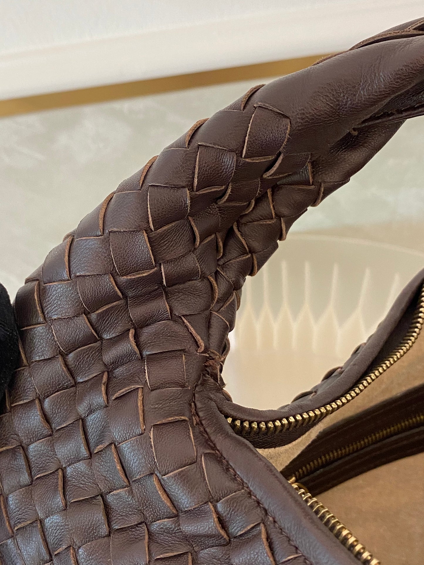 BOTTEGA VENETA Dark Brown Intrecciato Leather Woven Hobo Bag