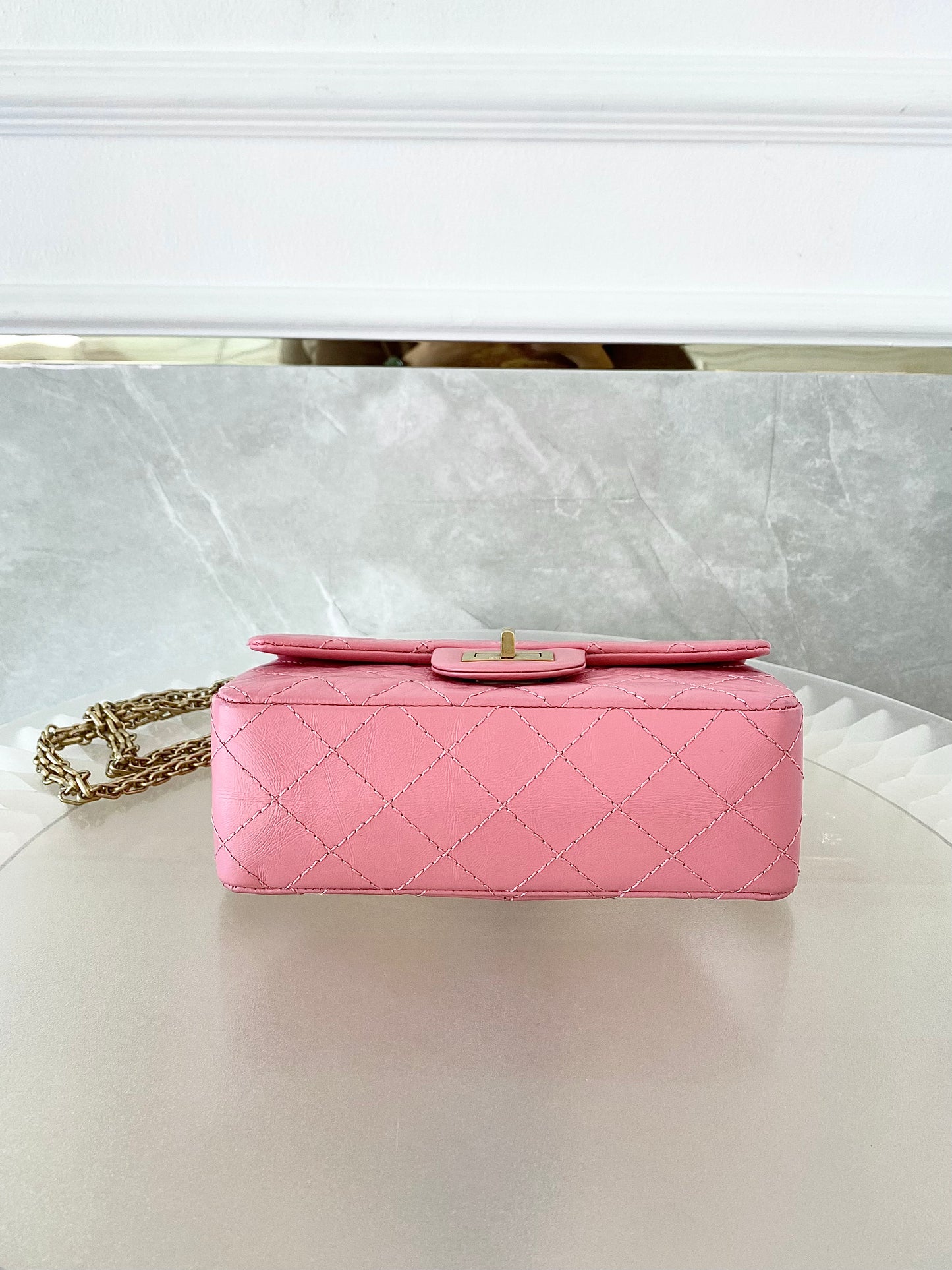 CHANEL Mini 2.55 Reissue Pink Flap Bag GHW