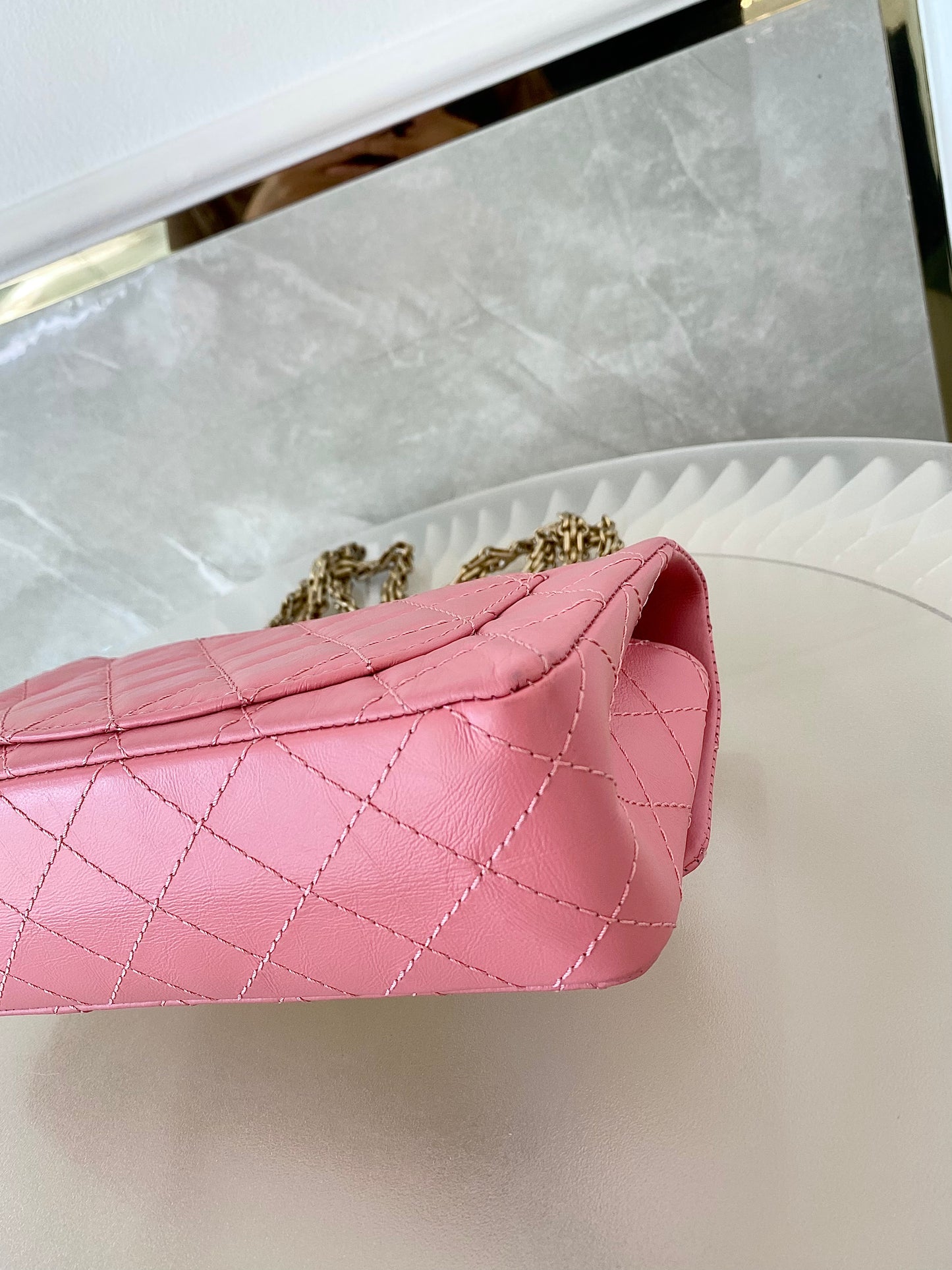 CHANEL Mini 2.55 Reissue Pink Flap Bag GHW