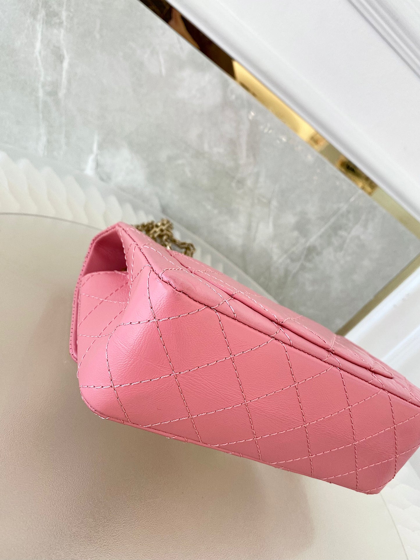CHANEL Mini 2.55 Reissue Pink Flap Bag GHW