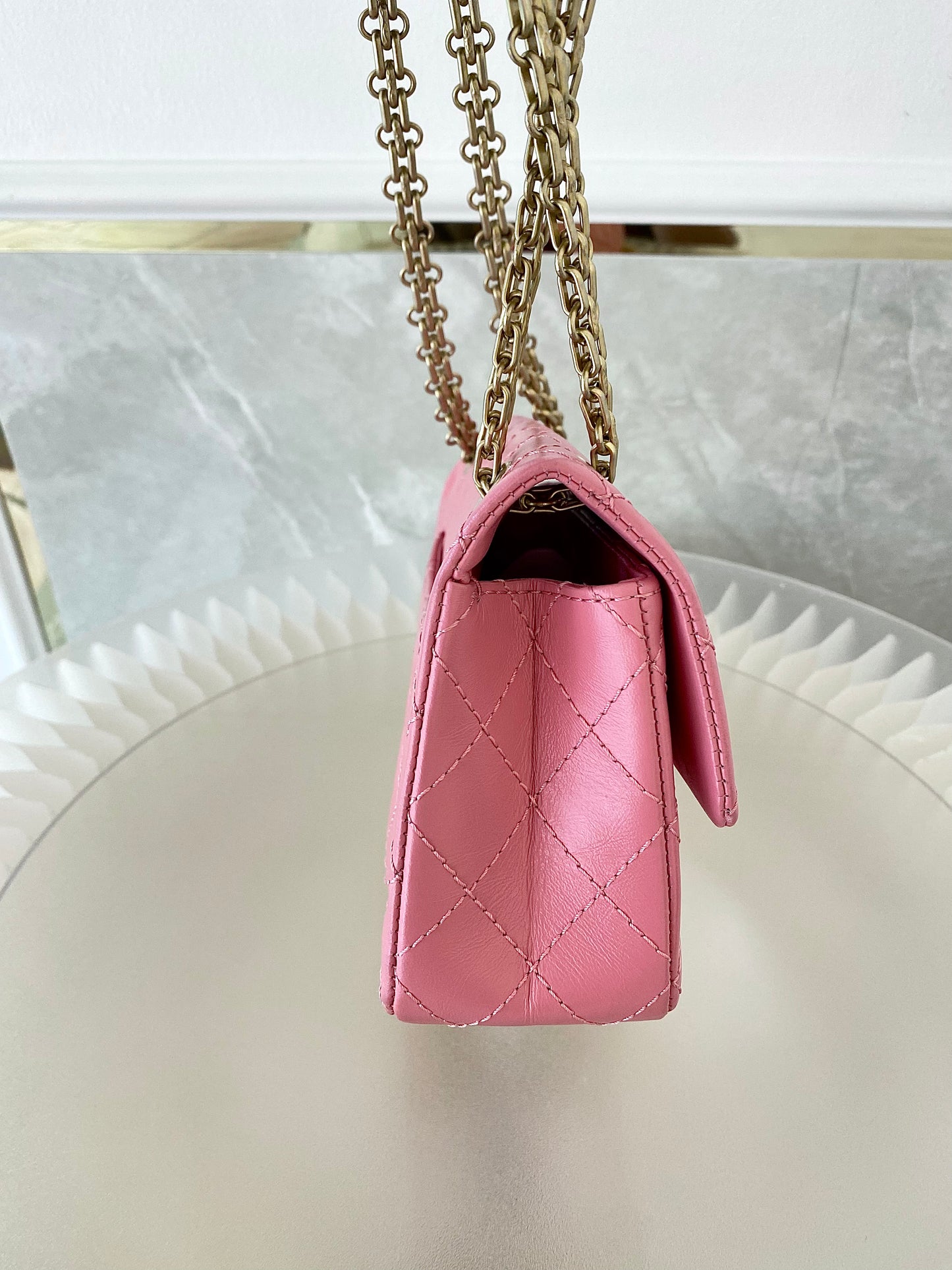 CHANEL Mini 2.55 Reissue Pink Flap Bag GHW