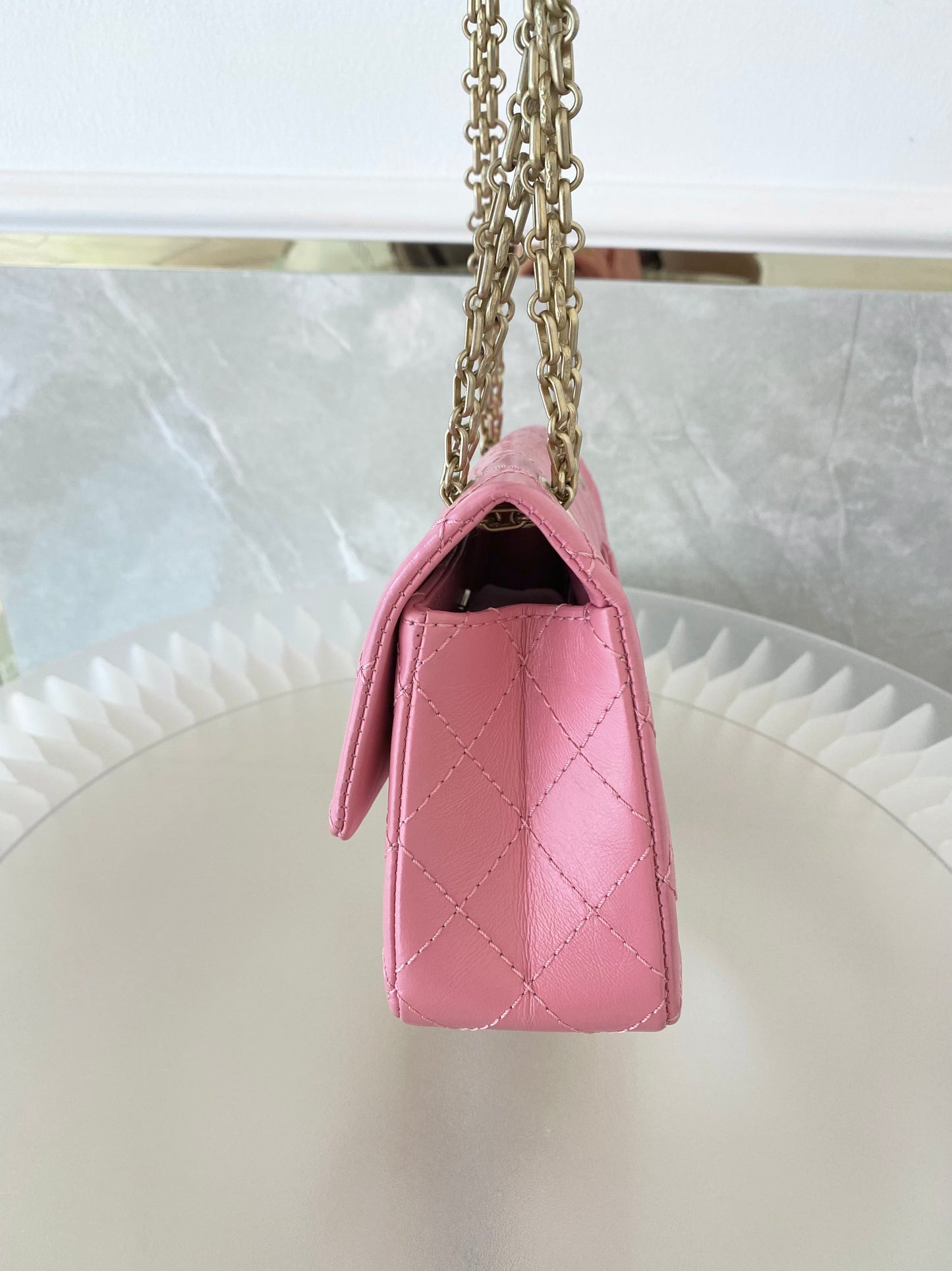 CHANEL Mini 2.55 Reissue Pink Flap Bag GHW