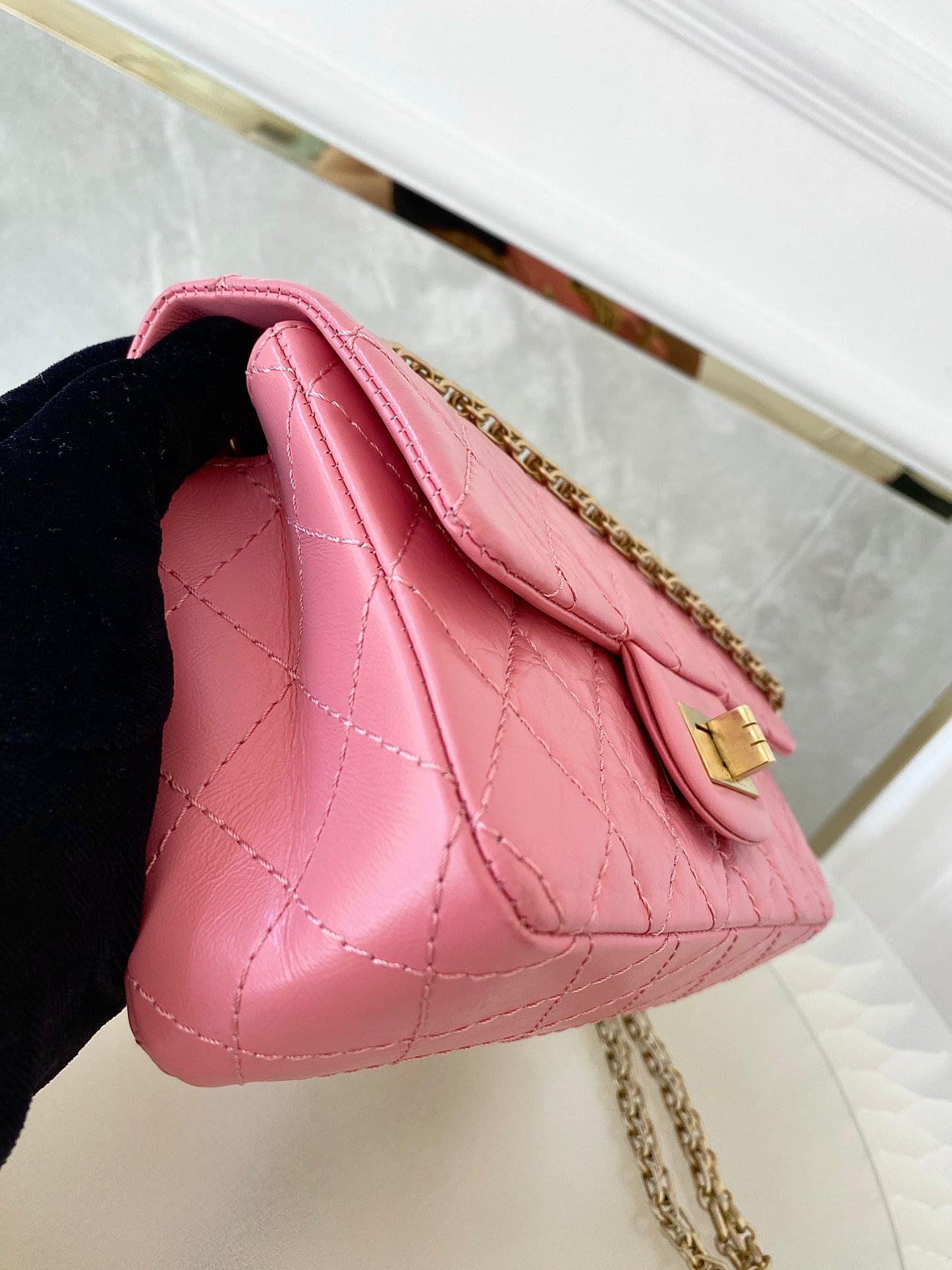 CHANEL Mini 2.55 Reissue Pink Flap Bag GHW