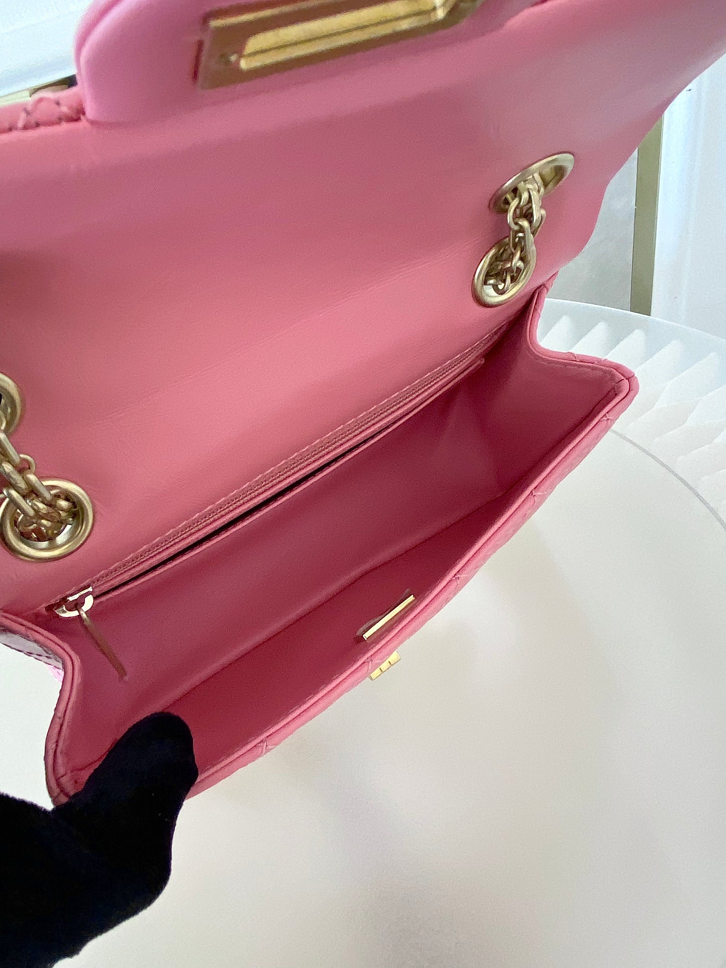 CHANEL Mini 2.55 Reissue Pink Flap Bag GHW