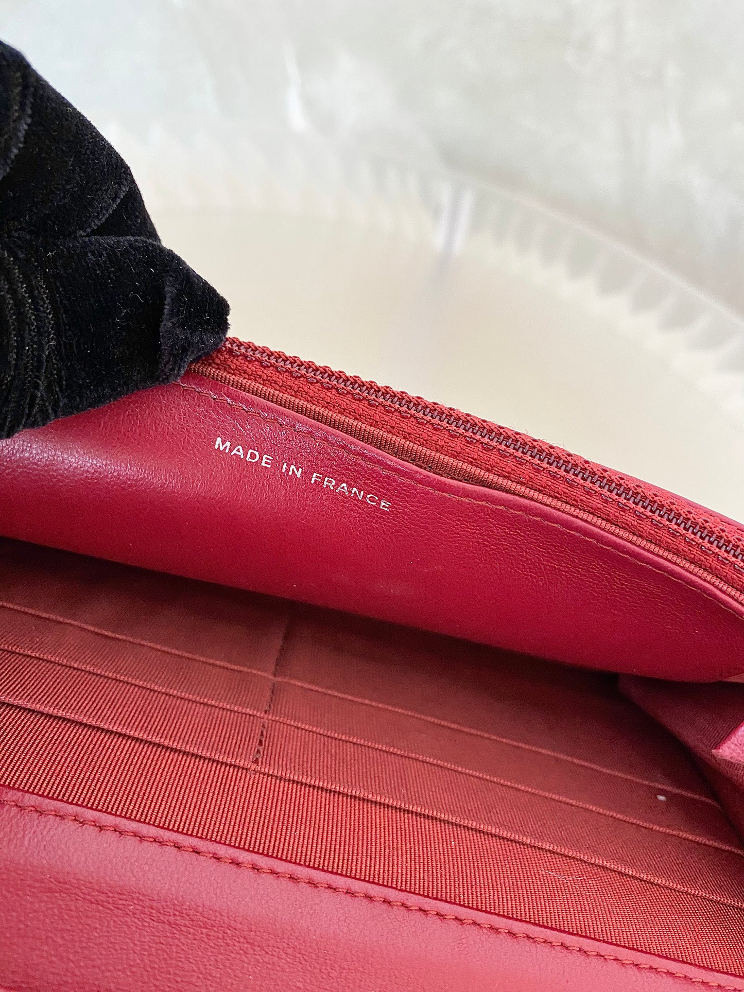 CHANEL Red Lambskin WOC SHW