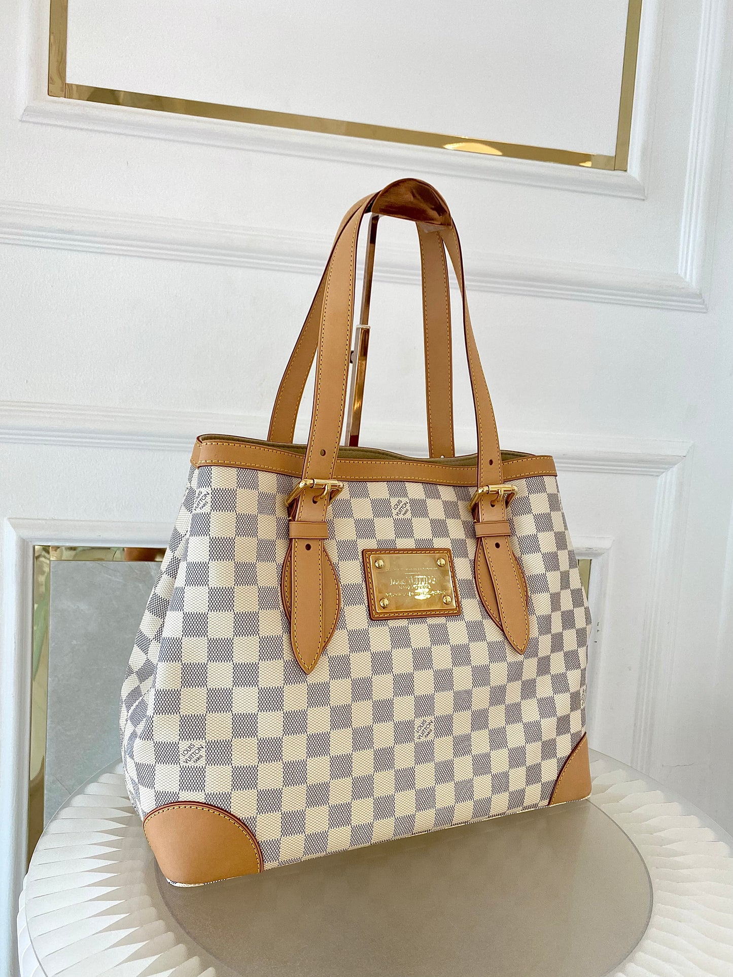 LOUIS VUITTON Azur Canvas Hampstead MM Bag