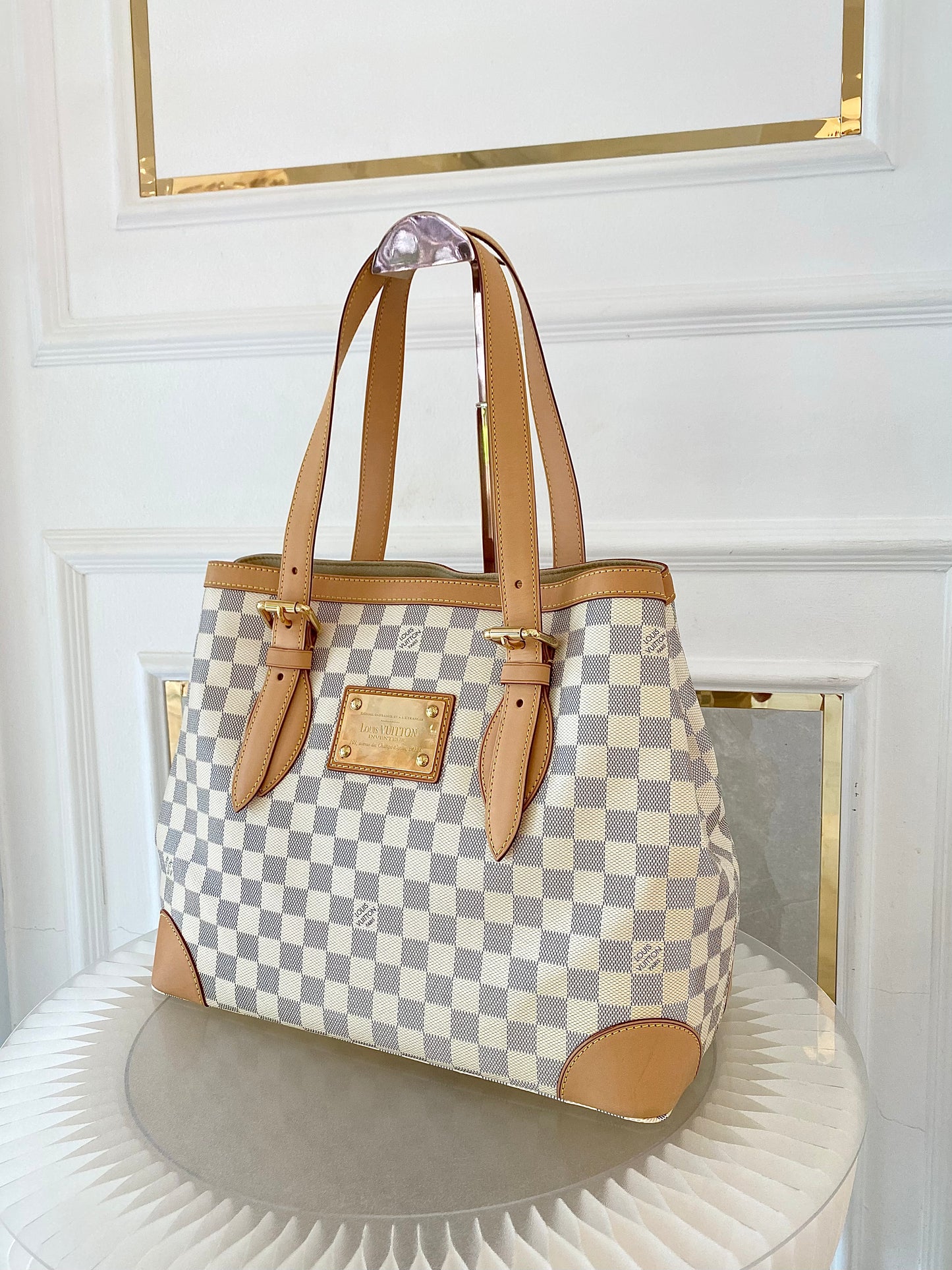 LOUIS VUITTON Azur Canvas Hampstead MM Bag