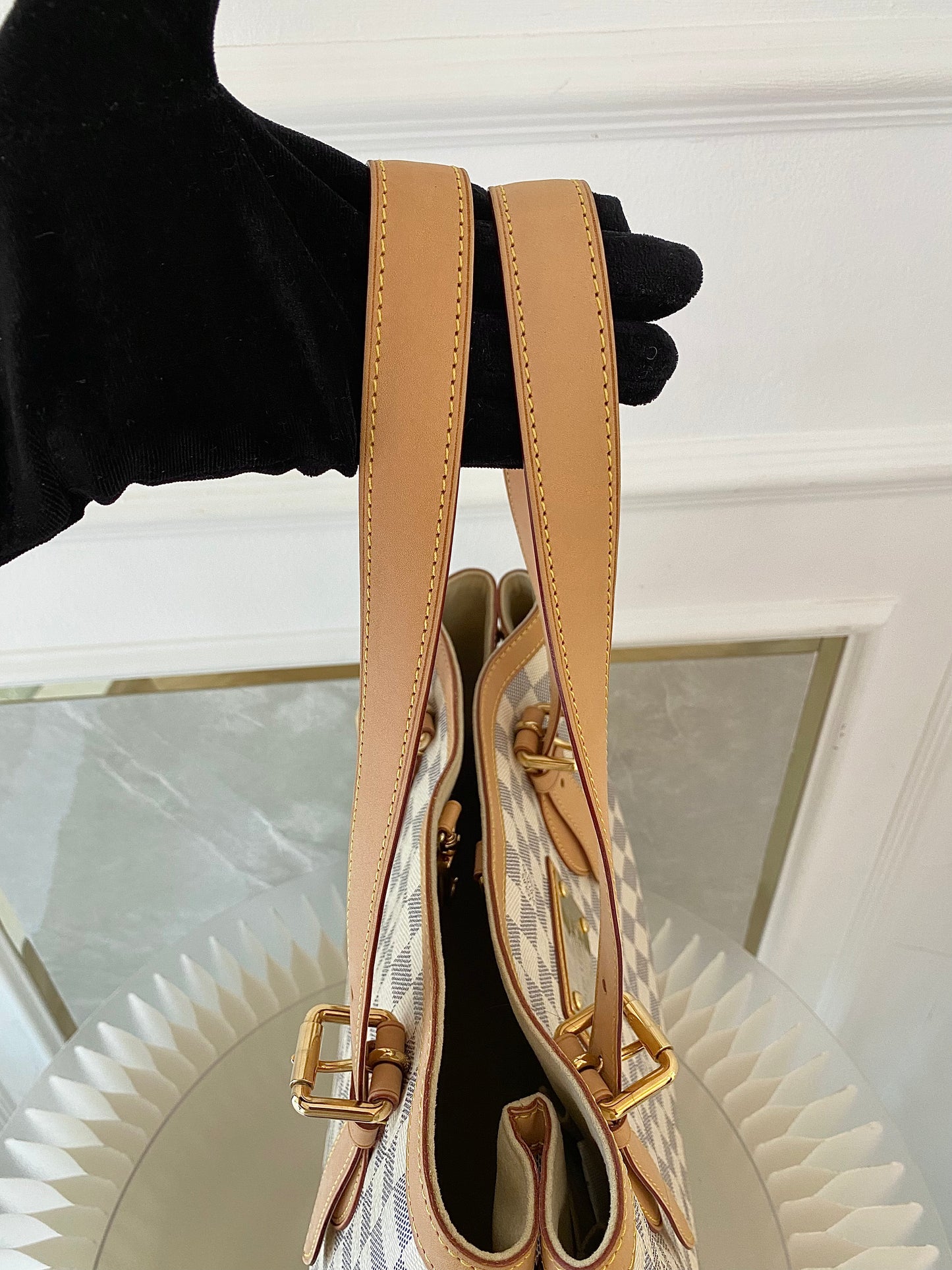 LOUIS VUITTON Azur Canvas Hampstead MM Bag
