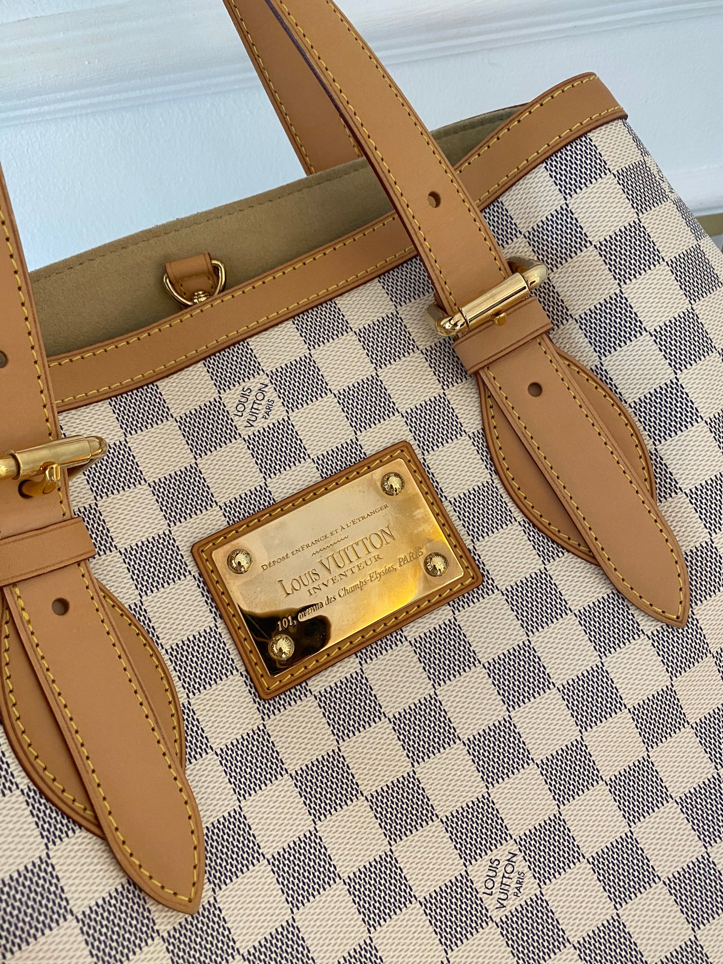 LOUIS VUITTON Azur Canvas Hampstead MM Bag