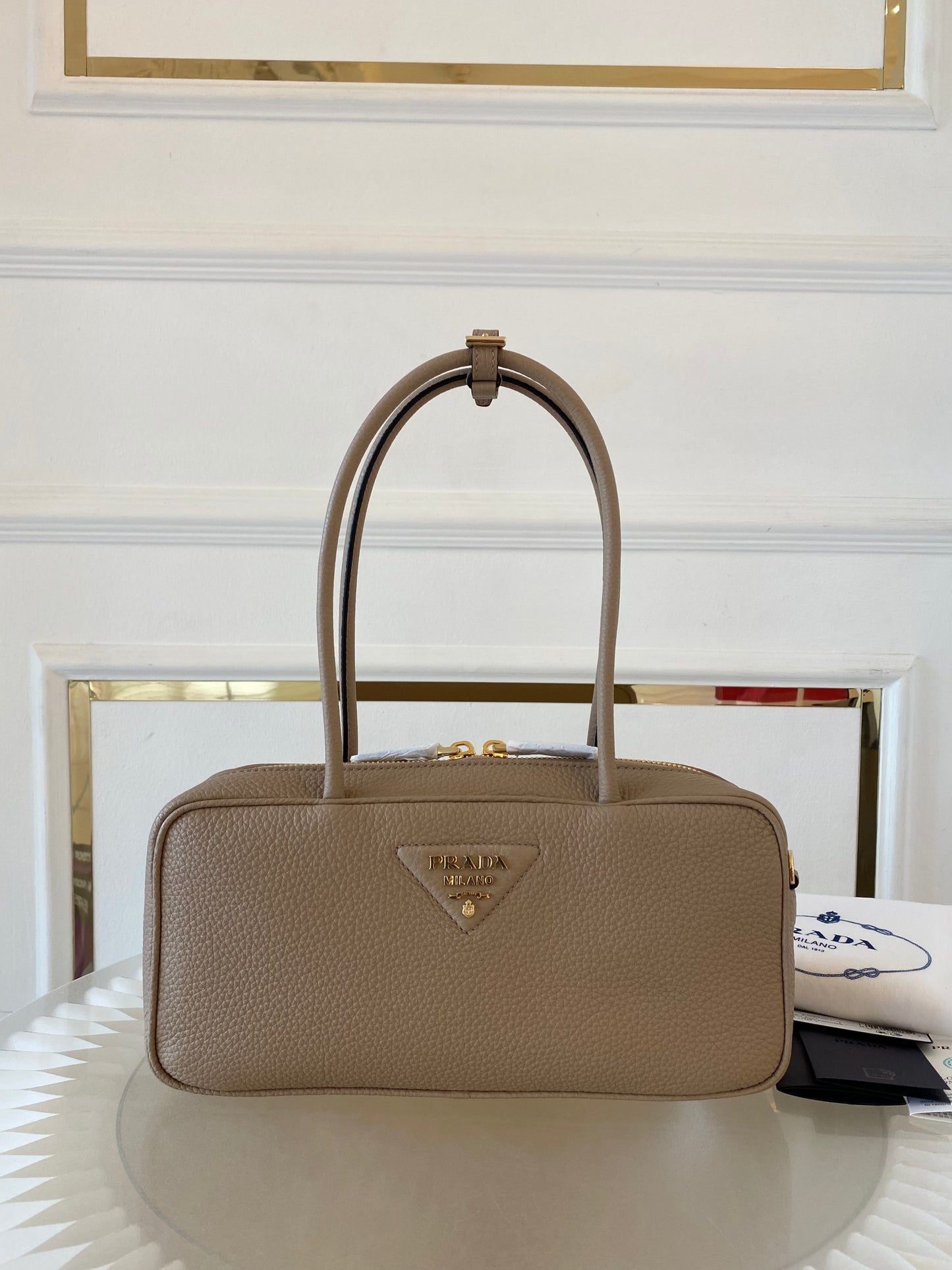 PRADA Medium Top Handle Leather Bag