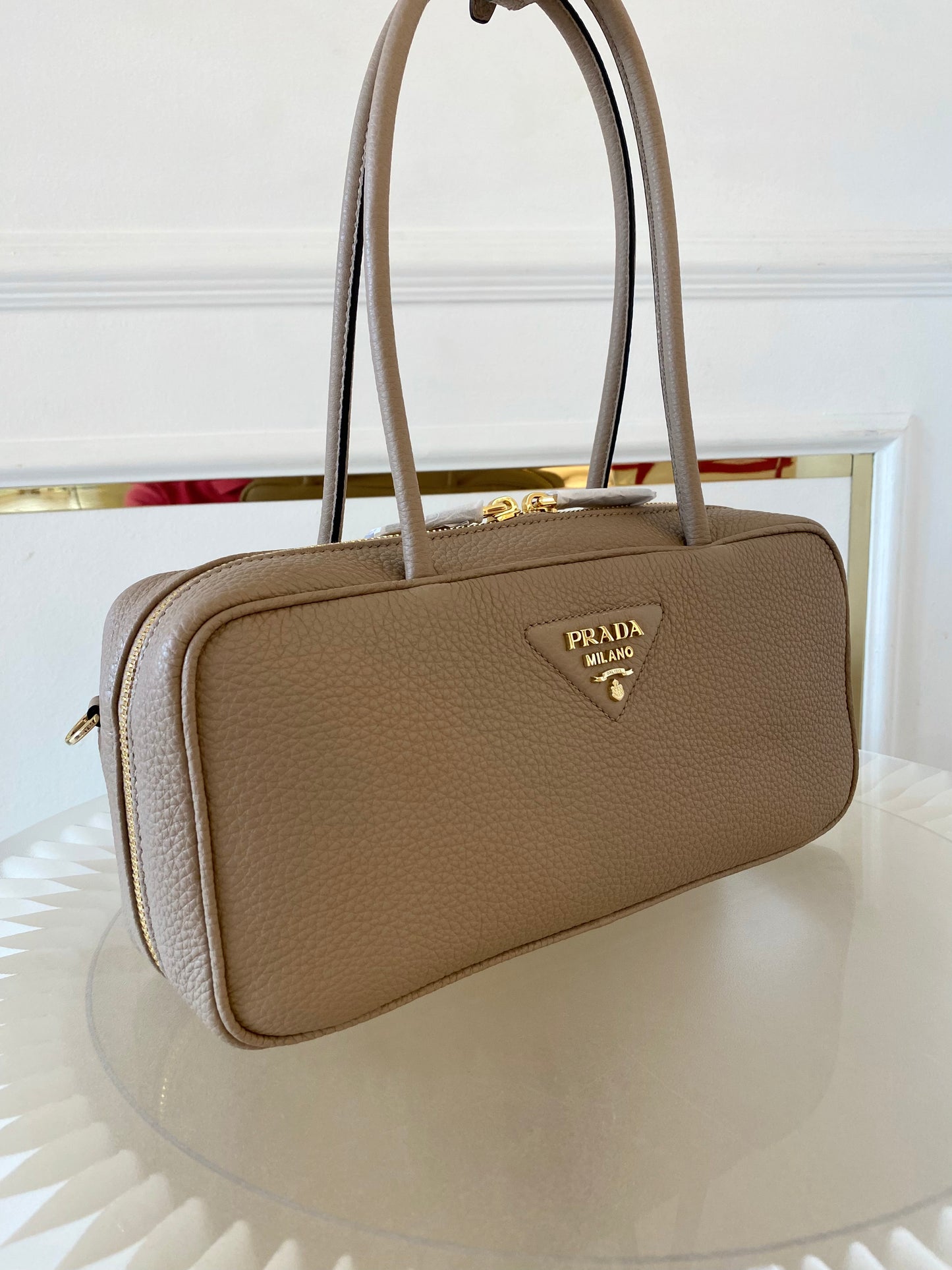 PRADA Medium Top Handle Leather Bag