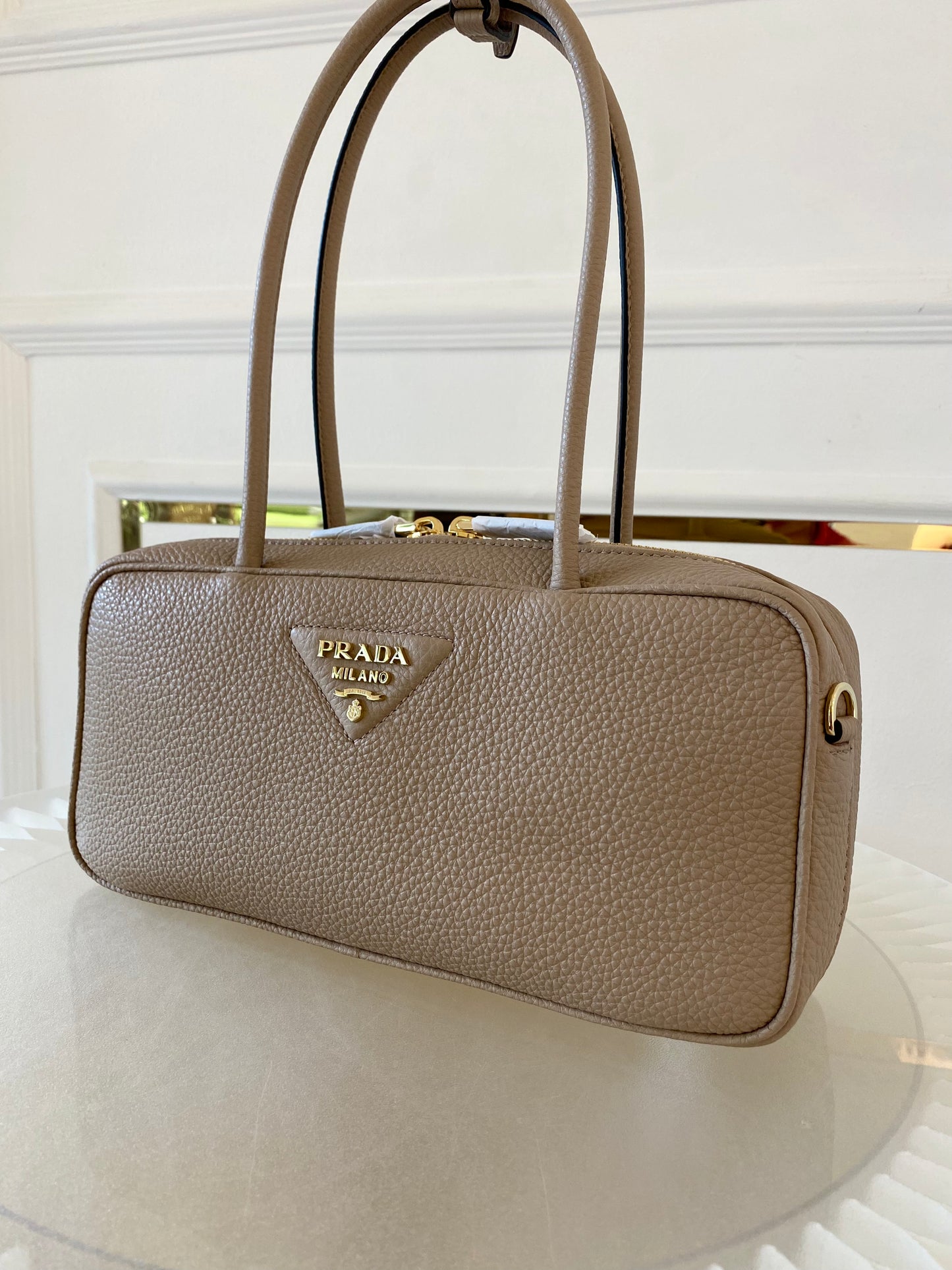 PRADA Medium Top Handle Leather Bag