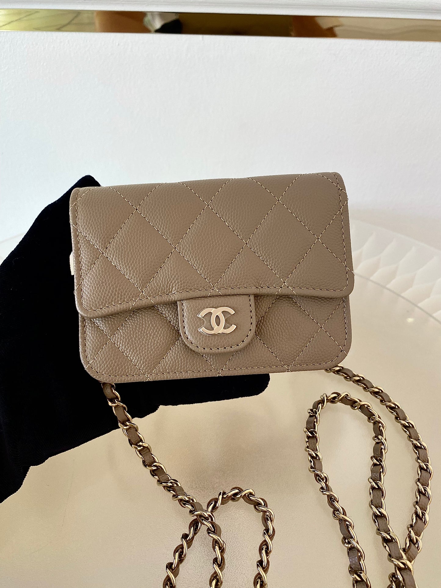 Chanel Mini Woc GHW NUDE