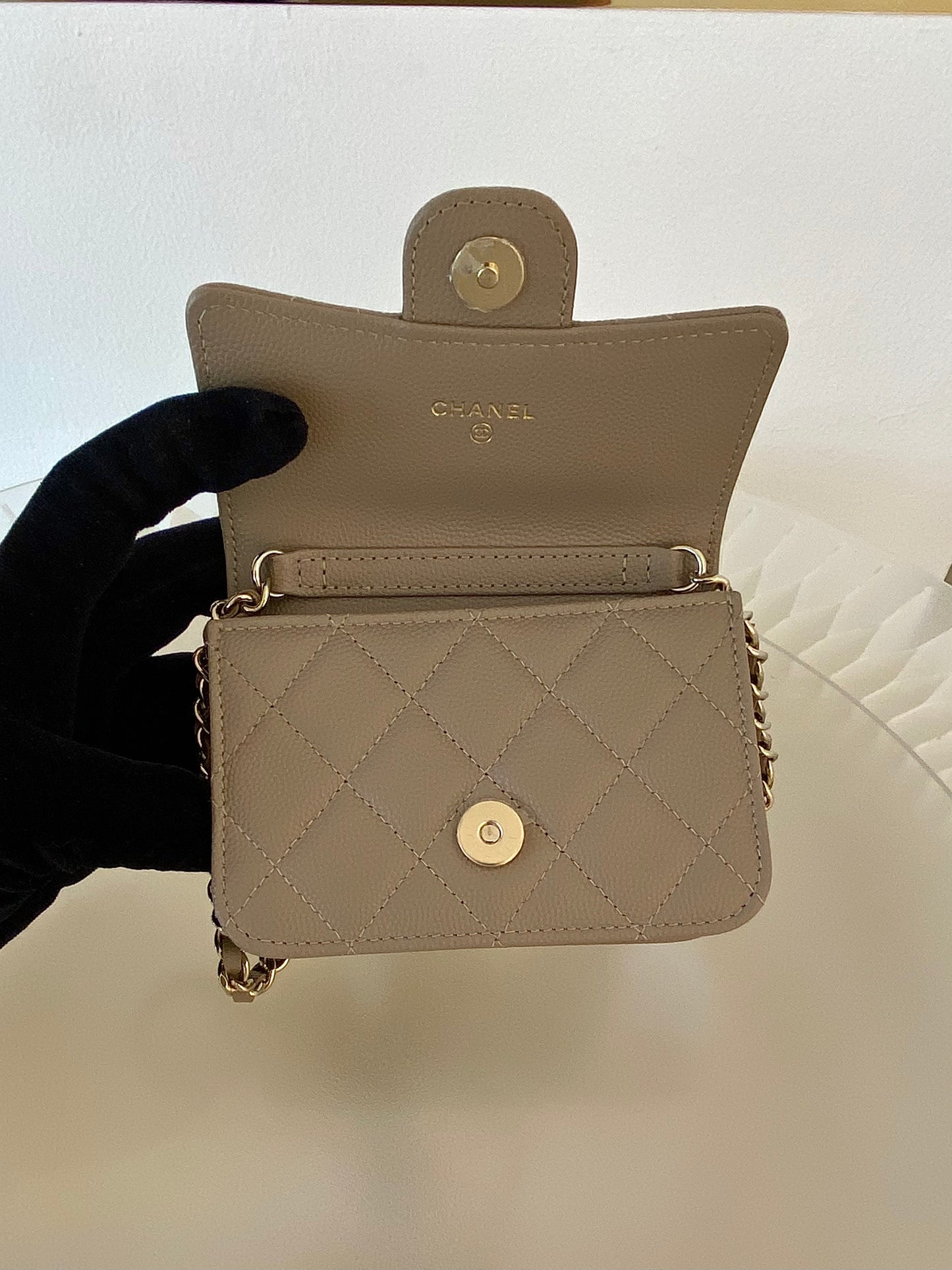 Chanel Mini Woc GHW NUDE