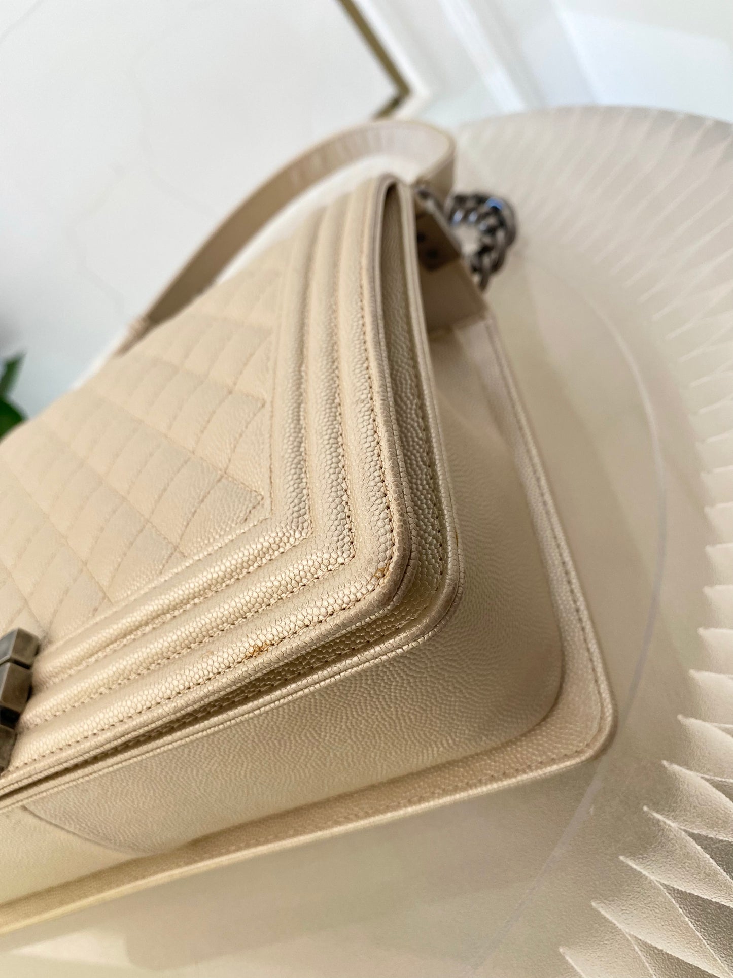 Chanel Leboy New Medium Metallic Caviar Ruthenium Hardware