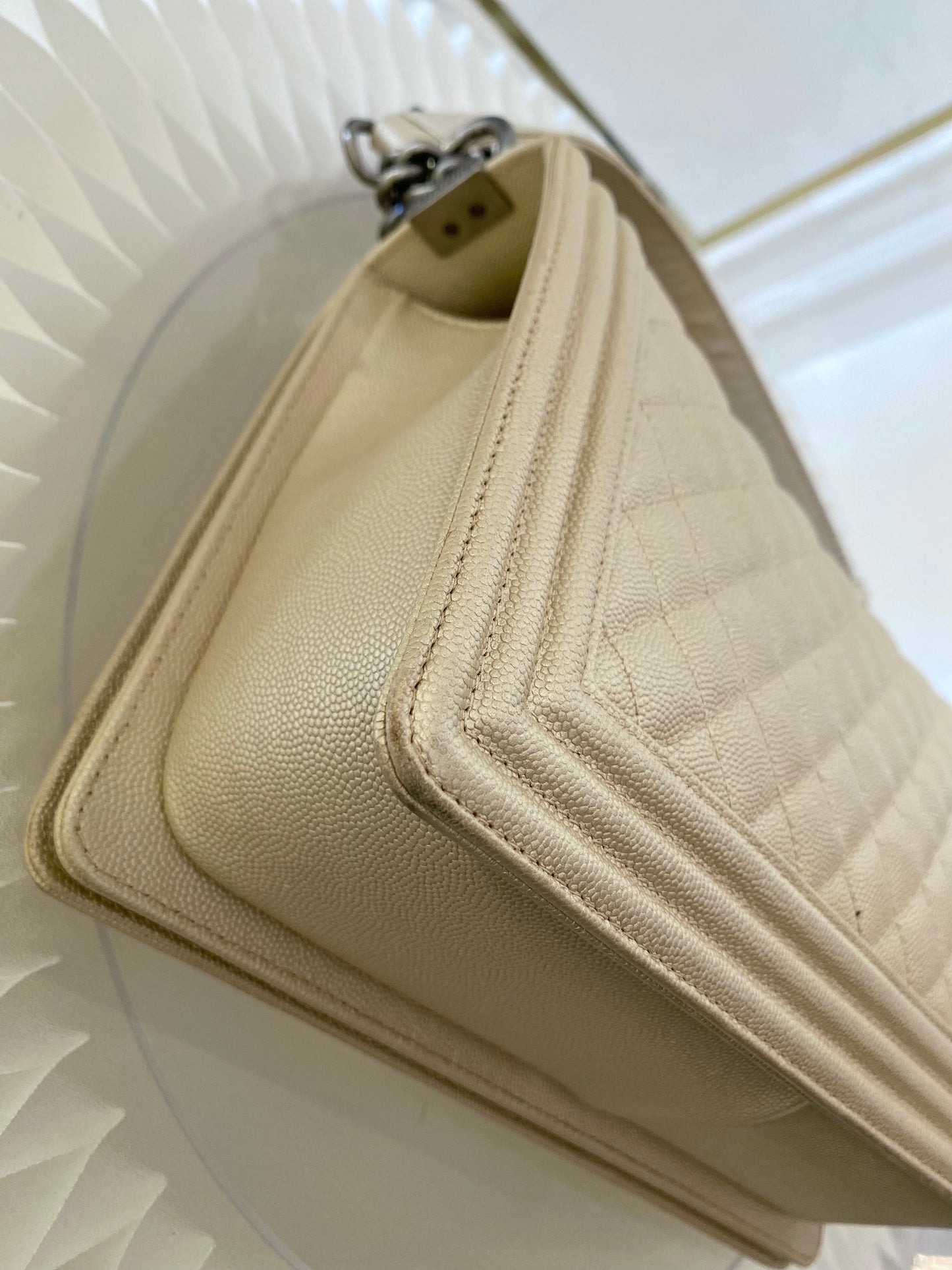 Chanel Leboy New Medium Metallic Caviar Ruthenium Hardware