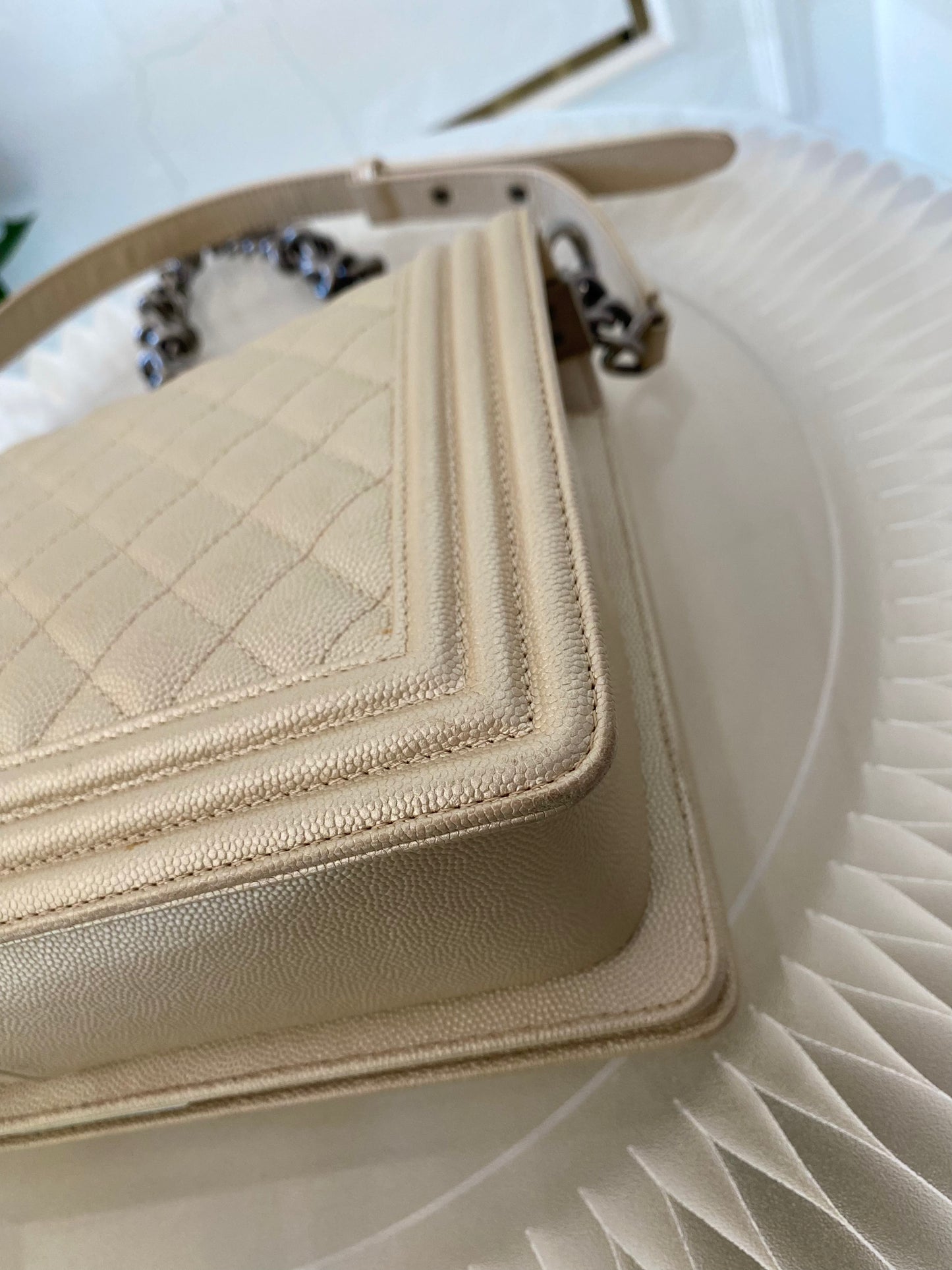 Chanel Leboy New Medium Metallic Caviar Ruthenium Hardware