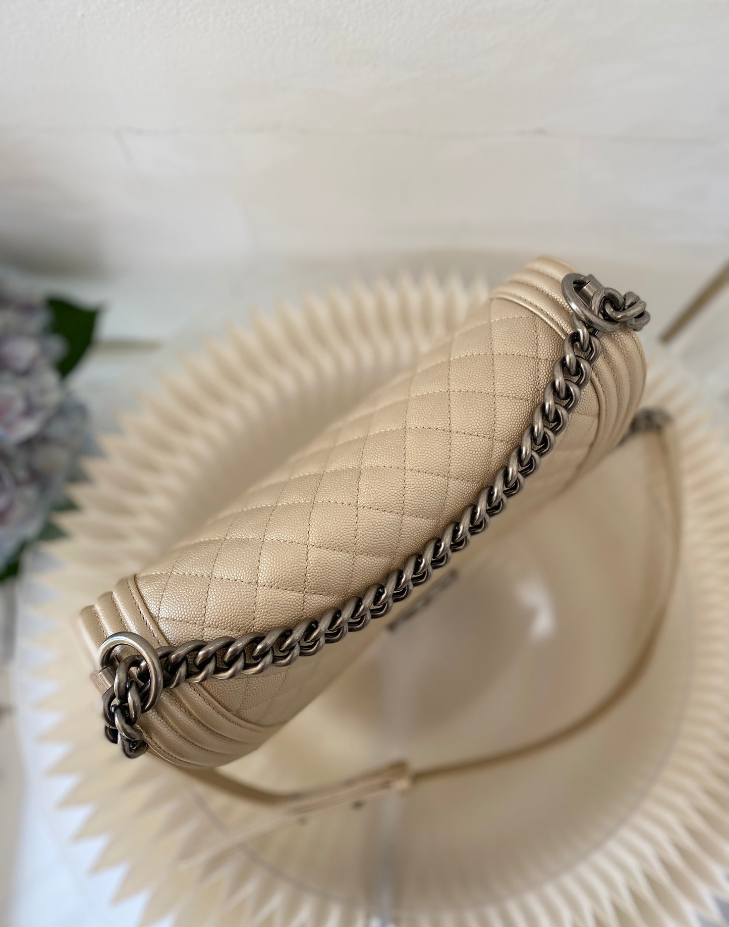 Chanel Leboy New Medium Metallic Caviar Ruthenium Hardware