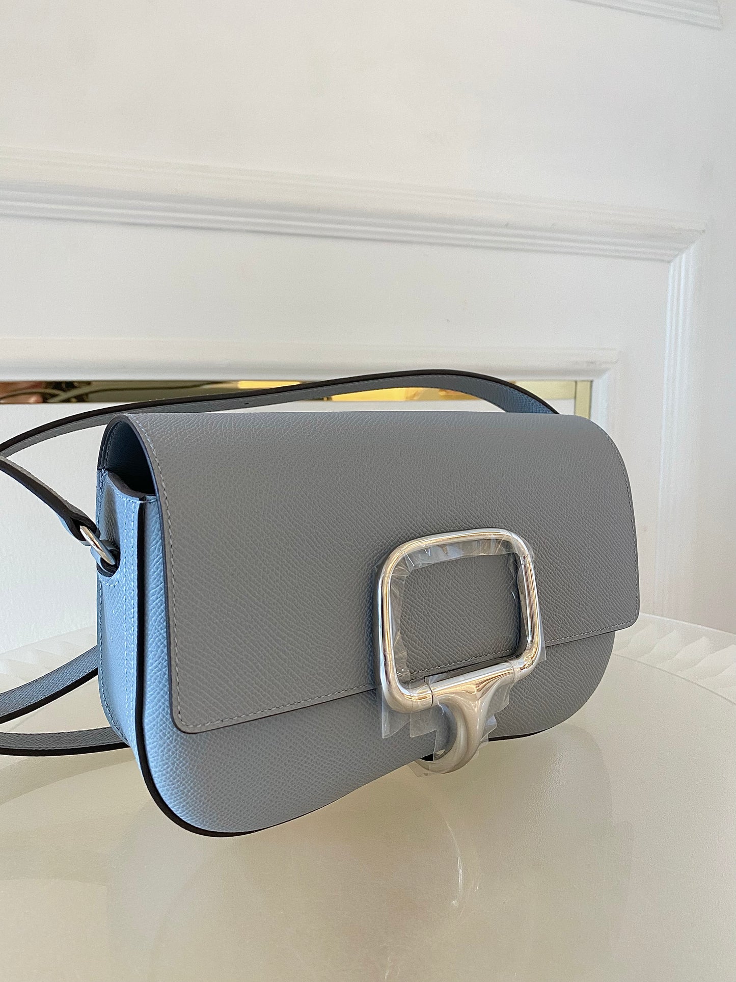 HERMES Della Cavalleria Elan Gris Pale Epsom PHW