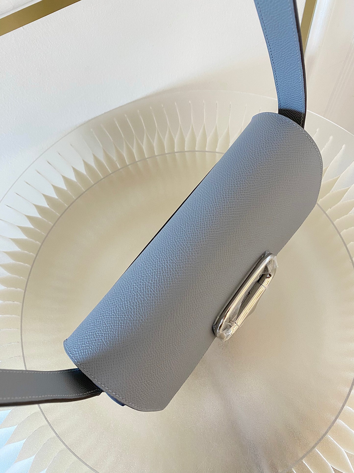 HERMES Della Cavalleria Elan Gris Pale Epsom PHW