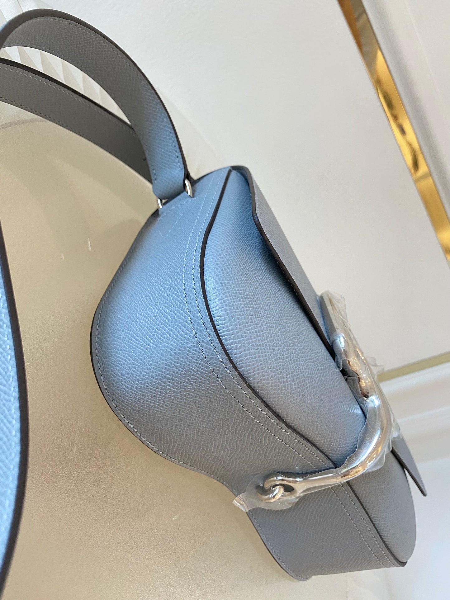 HERMES Della Cavalleria Elan Gris Pale Epsom PHW