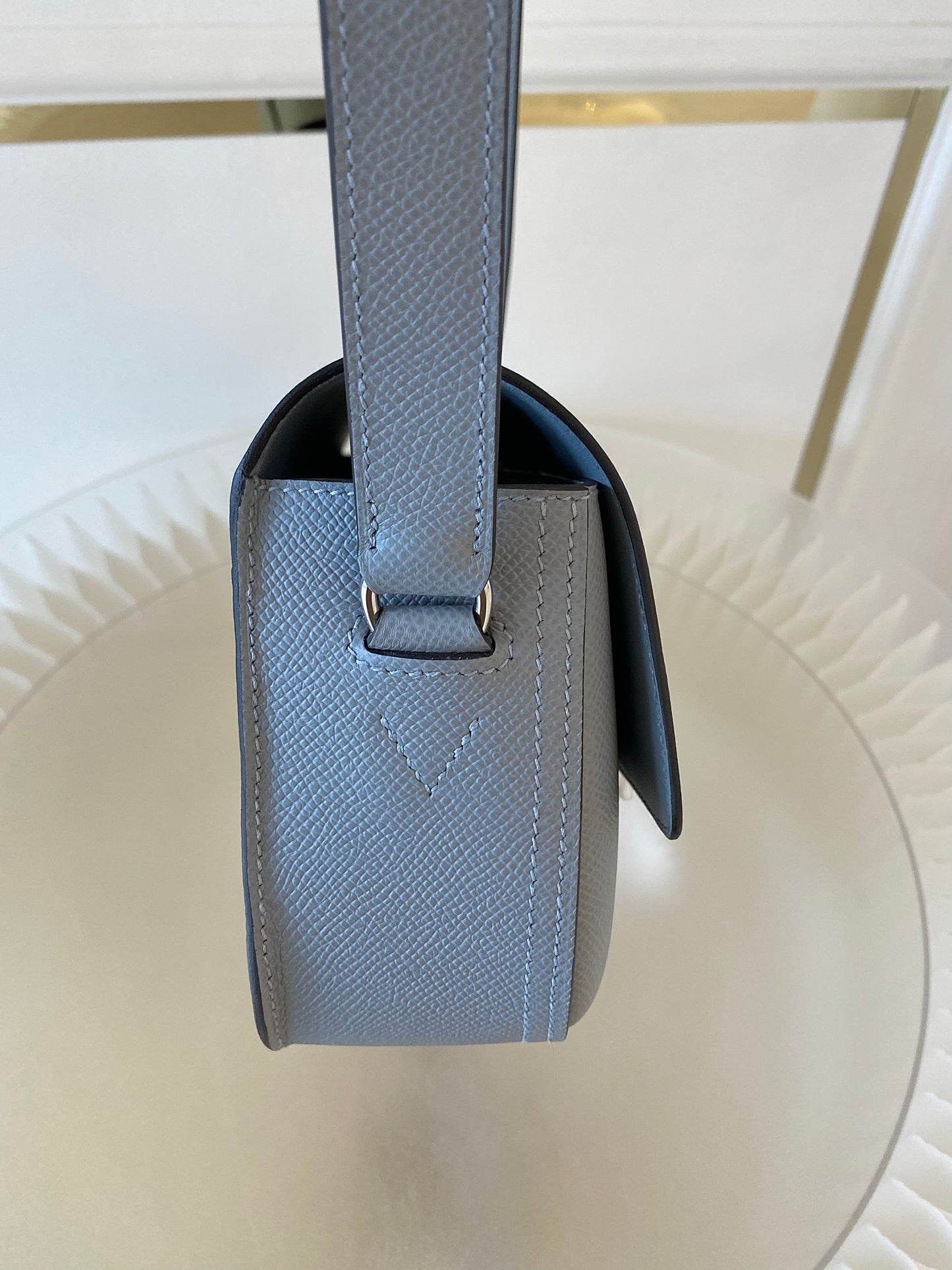 HERMES Della Cavalleria Elan Gris Pale Epsom PHW
